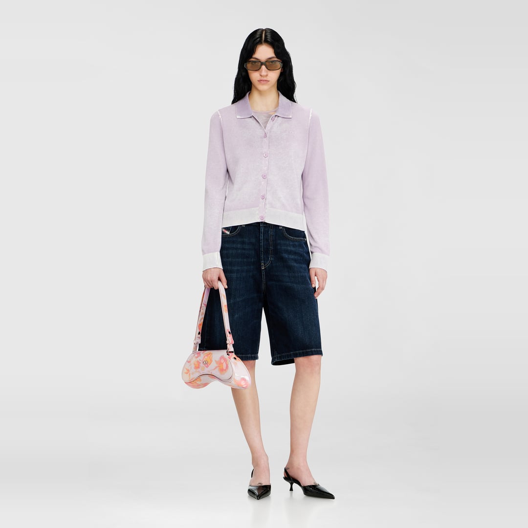 Diesel - Cardigan with faded reverse print - Knitwear - Woman - Violet