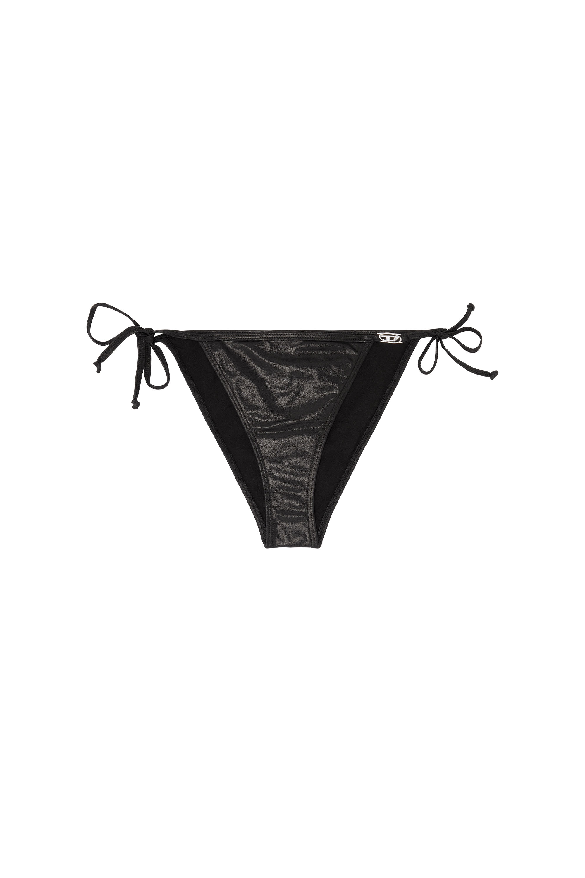 Diesel - BRIGITTES-DNM, Woman's Side-tie bikini bottoms in shimmery fabric in Black - 4