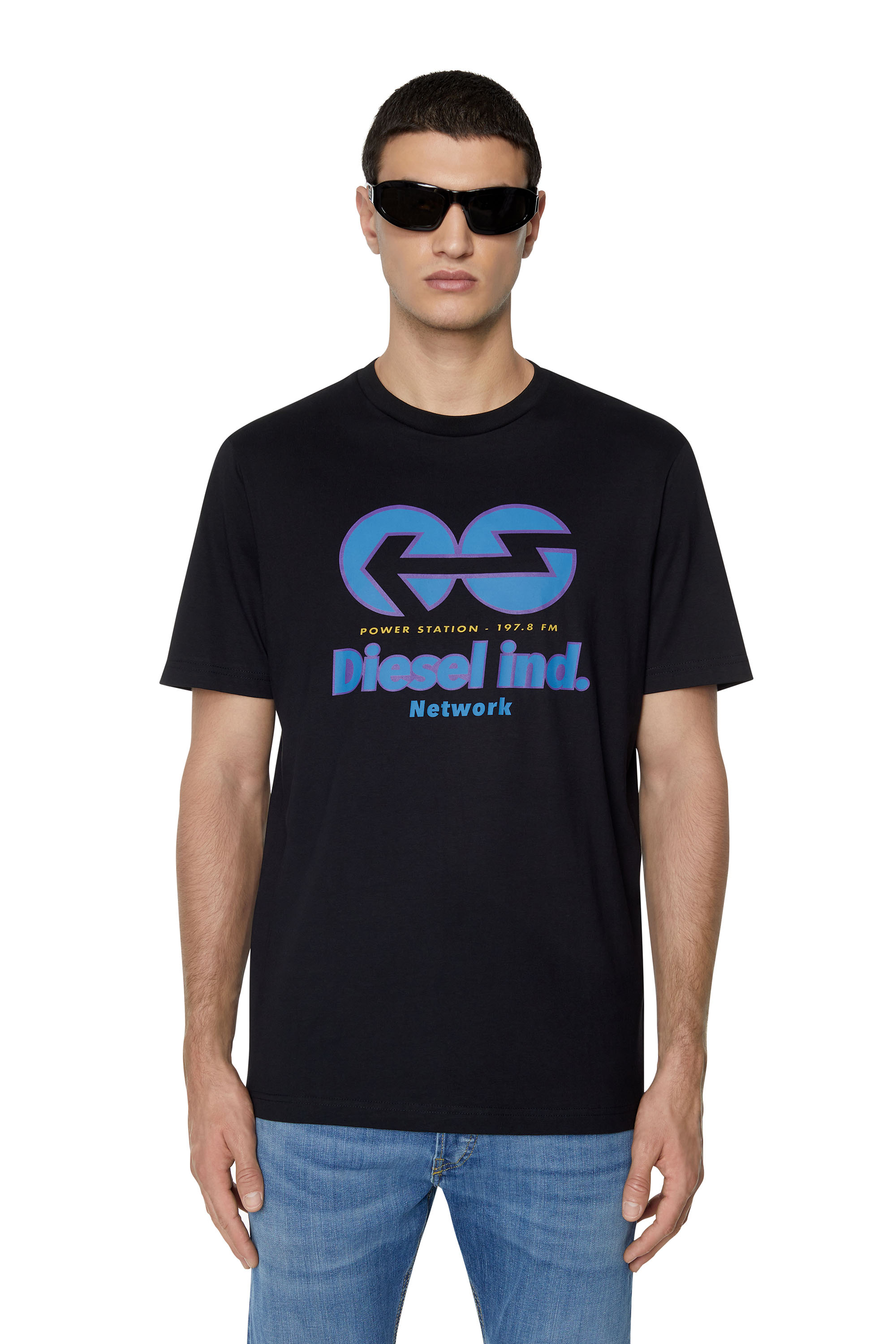 Diesel - T-shirt con stampa Diesel Network - T-Shirts - Uomo - Nero