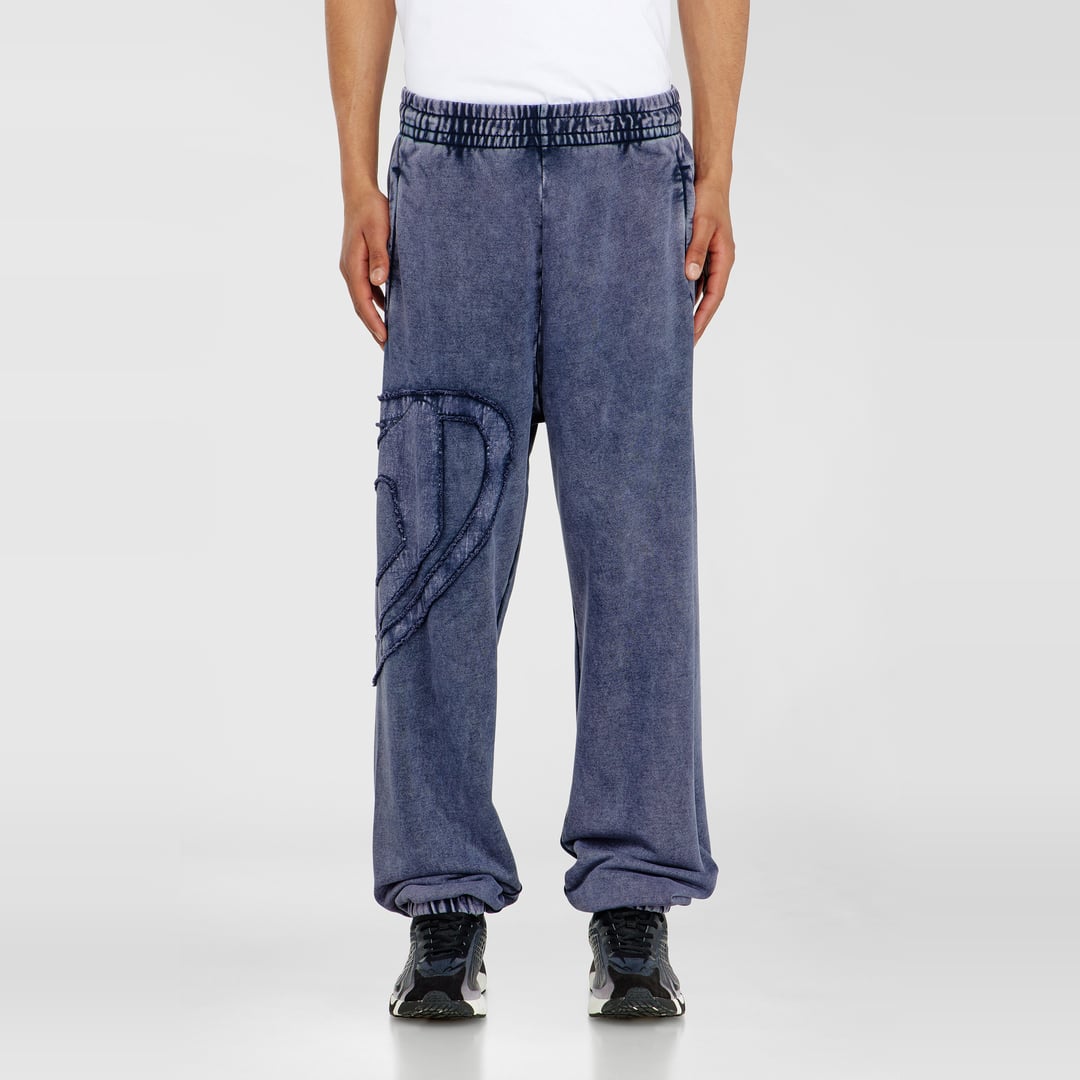Diesel - Organic cotton sweatpants with Oval D patch - Pants - Man - Blue