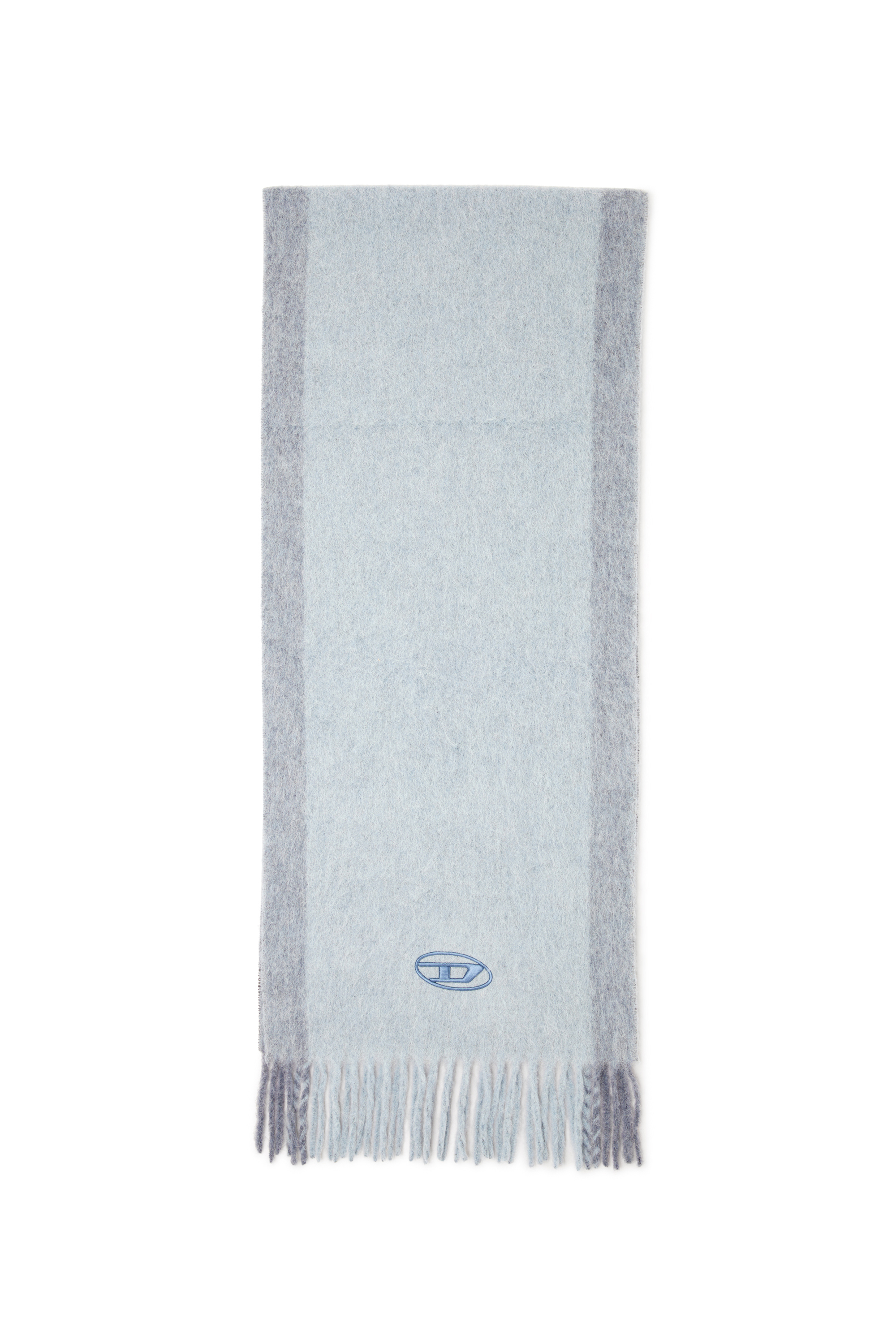 Diesel Men's Blue - Wool-Blend Scarf With Contrast Stripes - Scarf - Man Uni