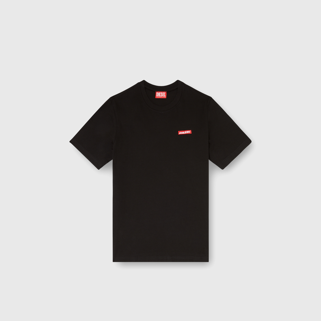 Diesel - T-shirt en coton avec patch logo - T-Shirts - Homme - Noir