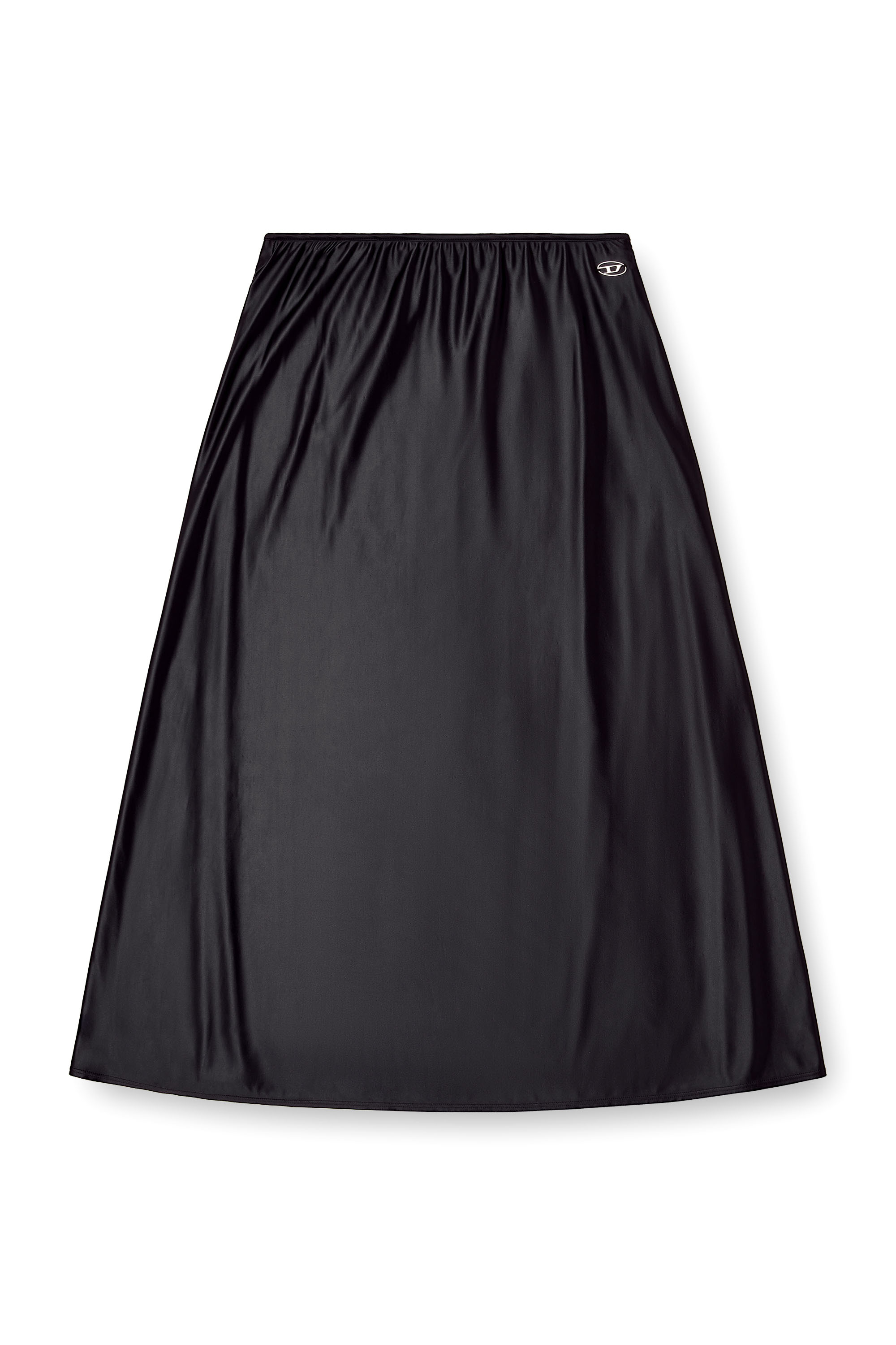 Diesel - O-MORI, Woman's Midi skirt in flared nylon in Black - 3