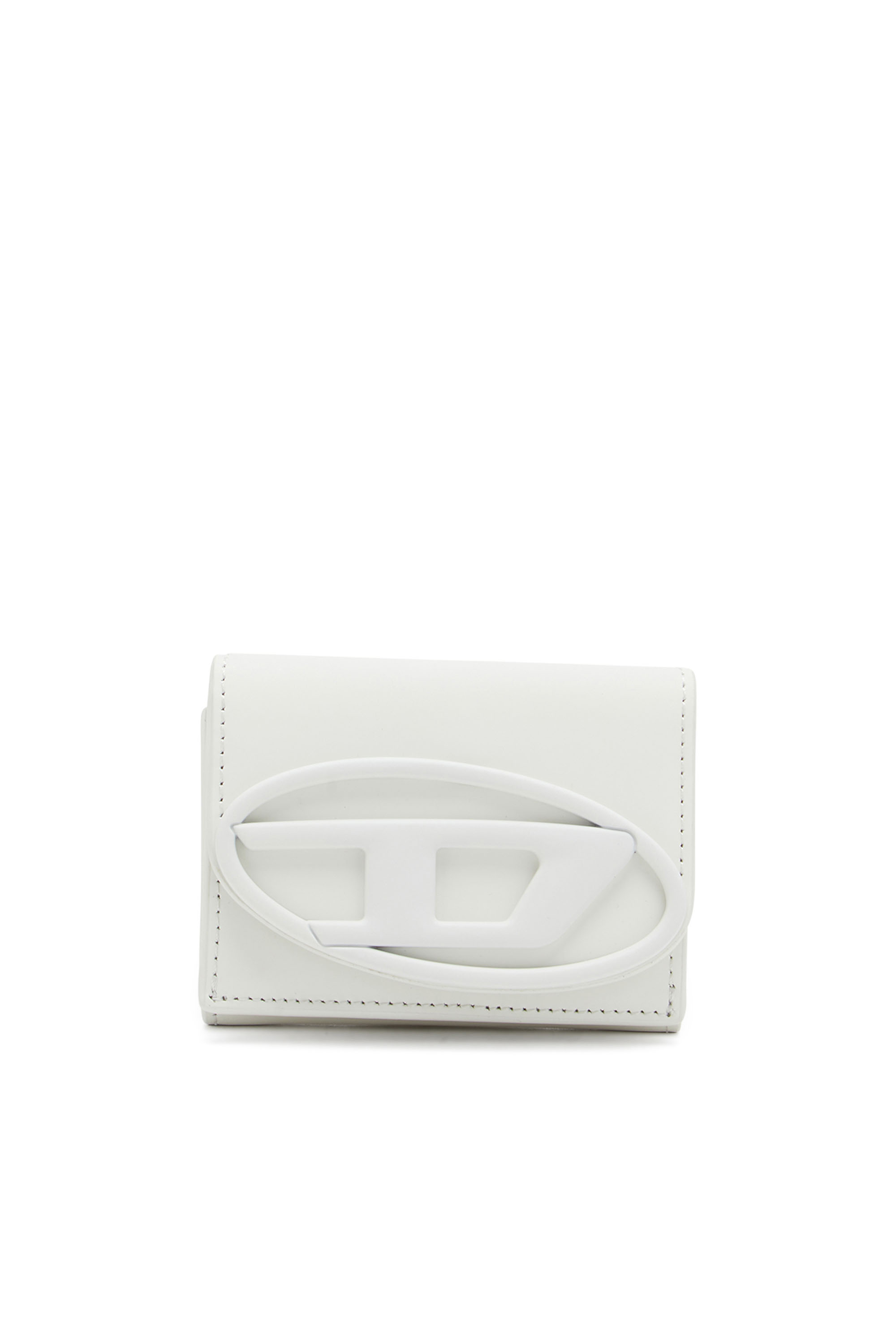 Diesel - Tri-fold wallet in matte leather - Small Wallets - Woman - White