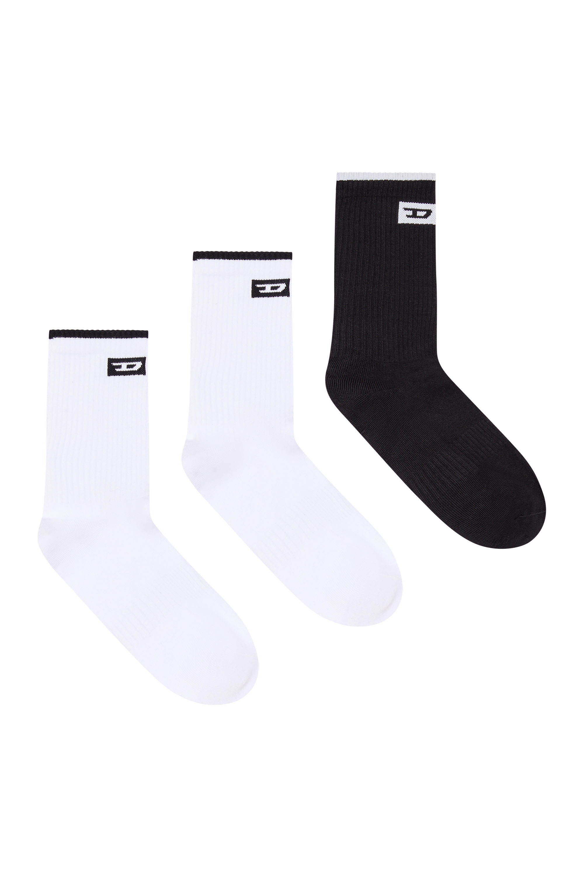Diesel - Three-pack socks with jacquard logo - Socks - Man - Multicolor