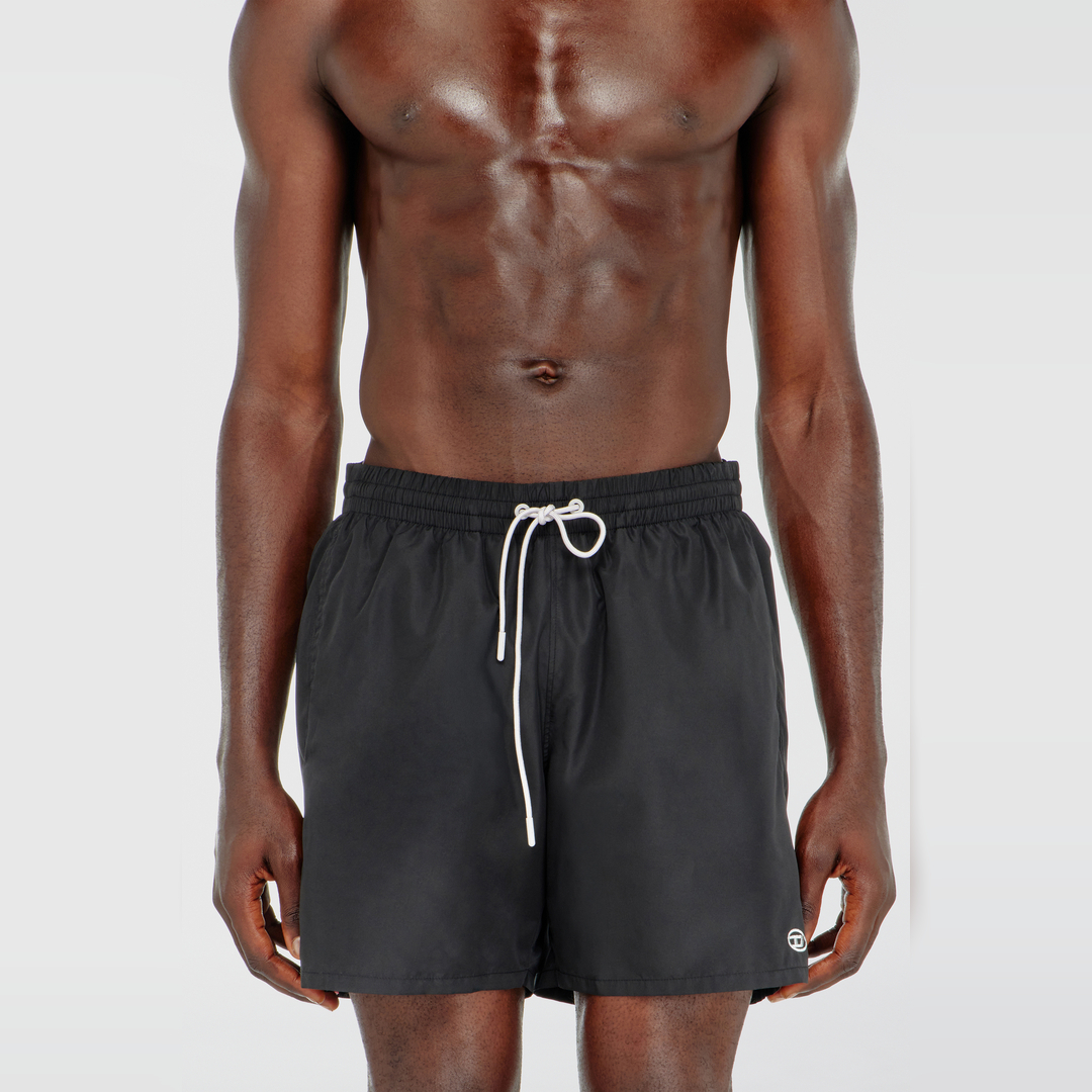 Diesel - Swim shorts with metallic Oval D logo - Swim shorts - Man - Black