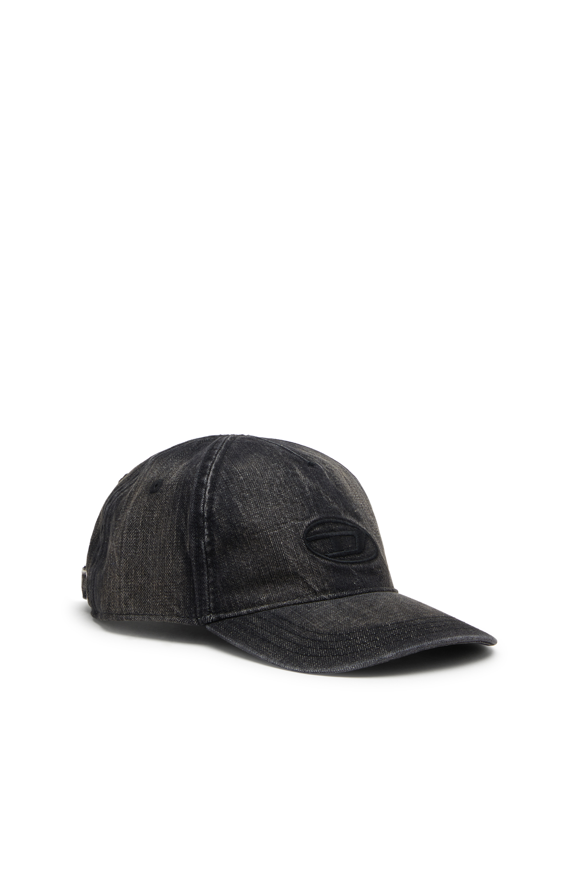 Diesel Men's Black - Denim Cap With Frayed Details And Embroidered Logo - Caps - Man Size 02