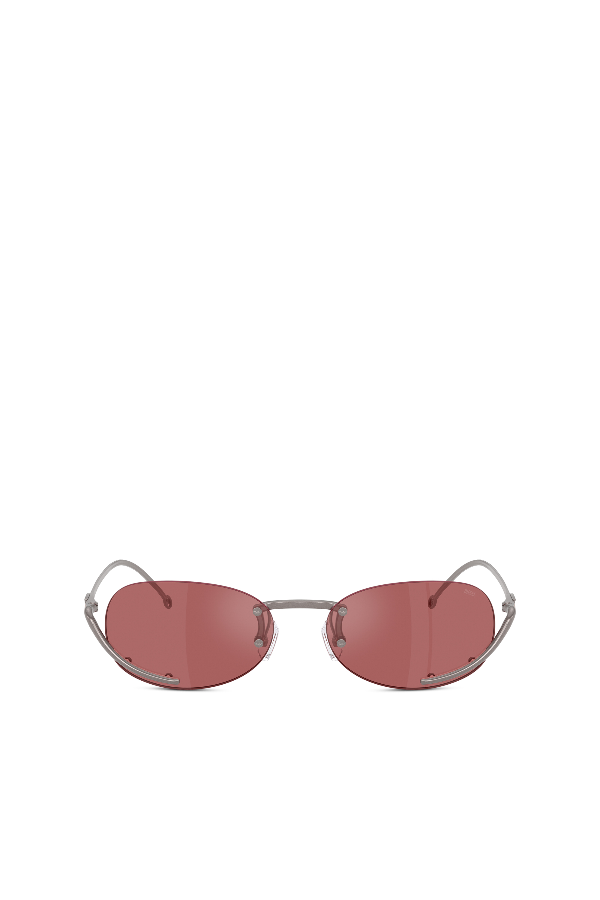Diesel Oval Sunglasses In Red