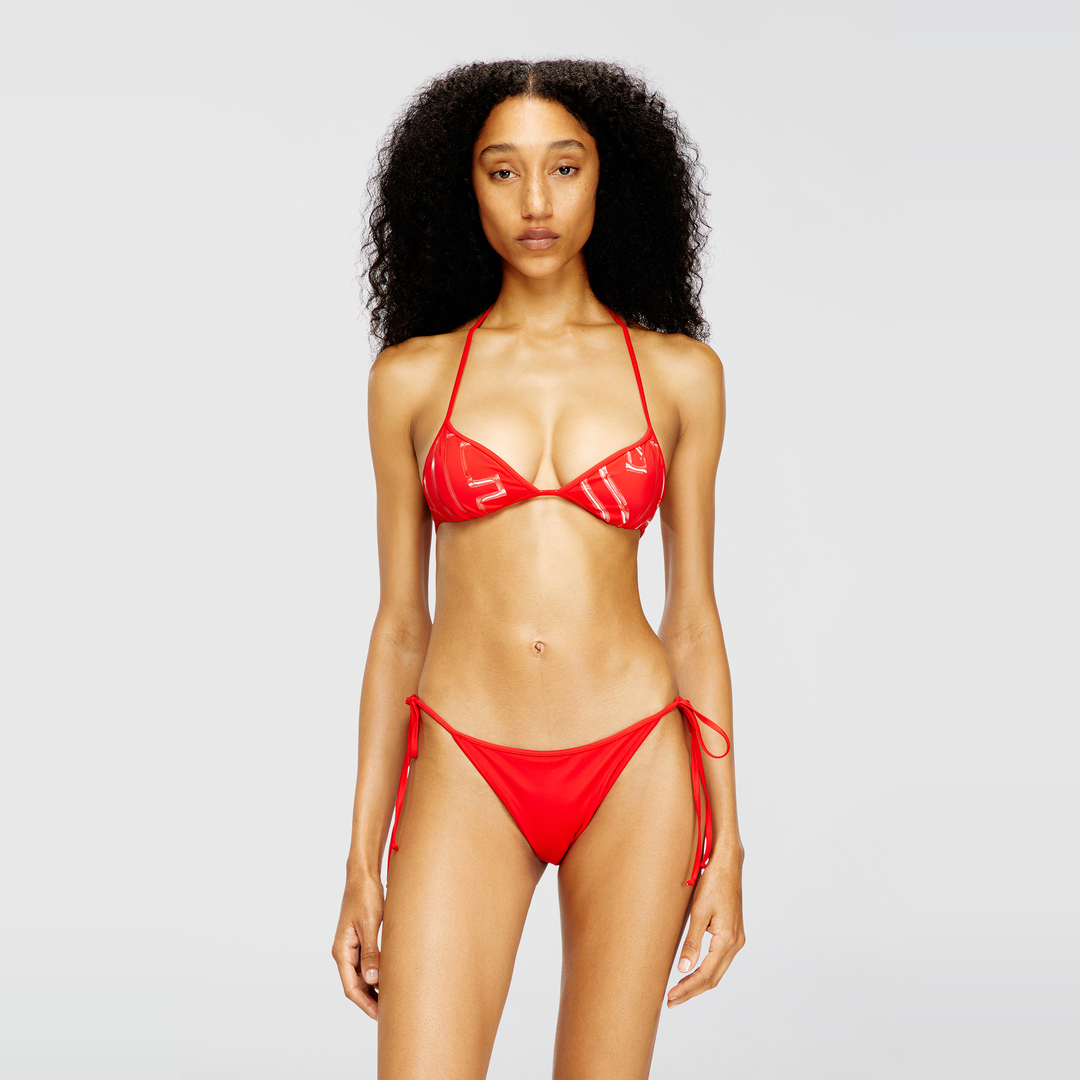 Diesel - Haut de bikini avec imprimé graphique - Soutiens-gorge - Femme - Rouge