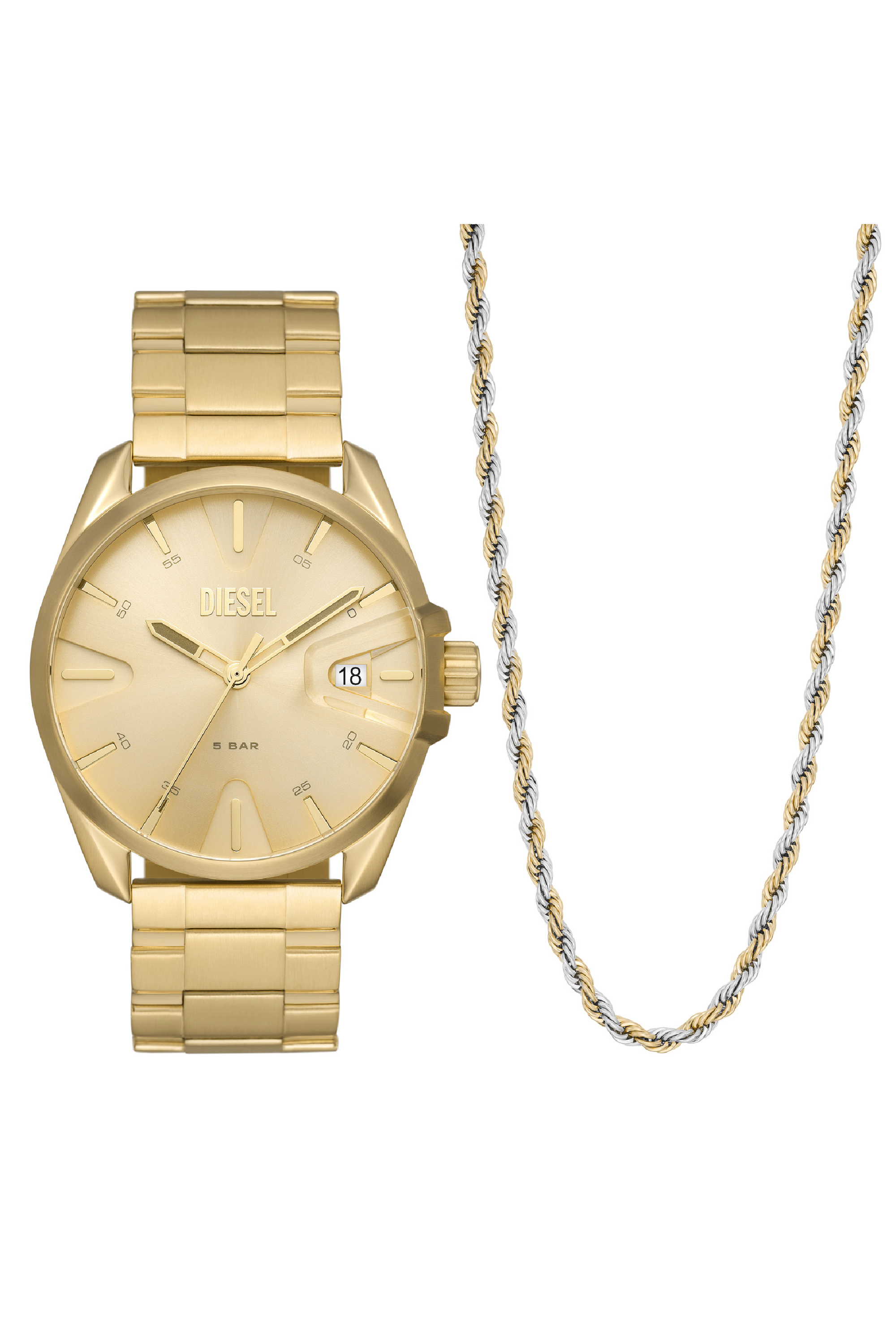 Diesel - MS9 watch and necklace Set - Timeframes - Unisex - Oro