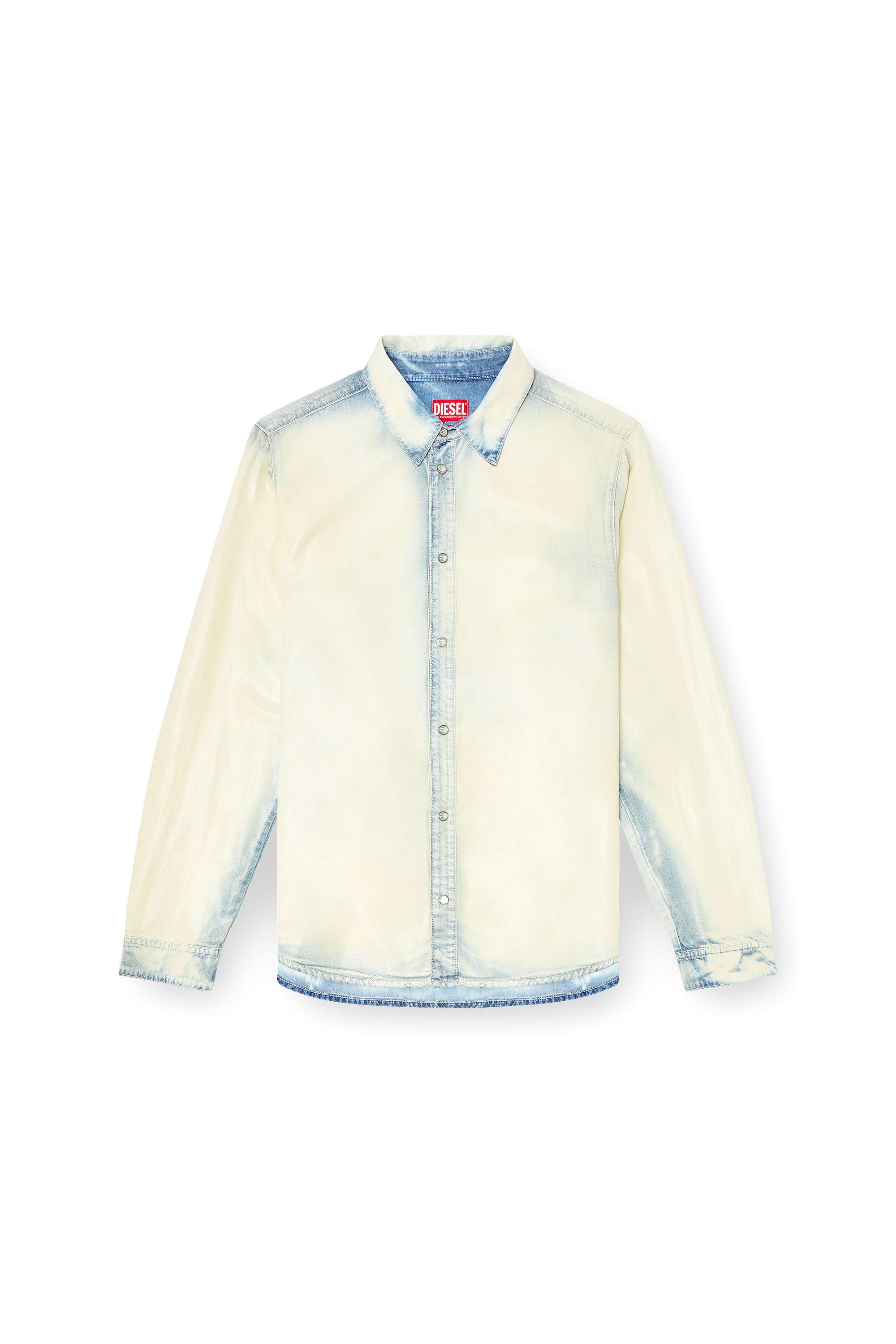 Diesel - D-SYNAR-FSI1, Man's Shirt in fluid X-Ray bleach denim in Light Blue - 3