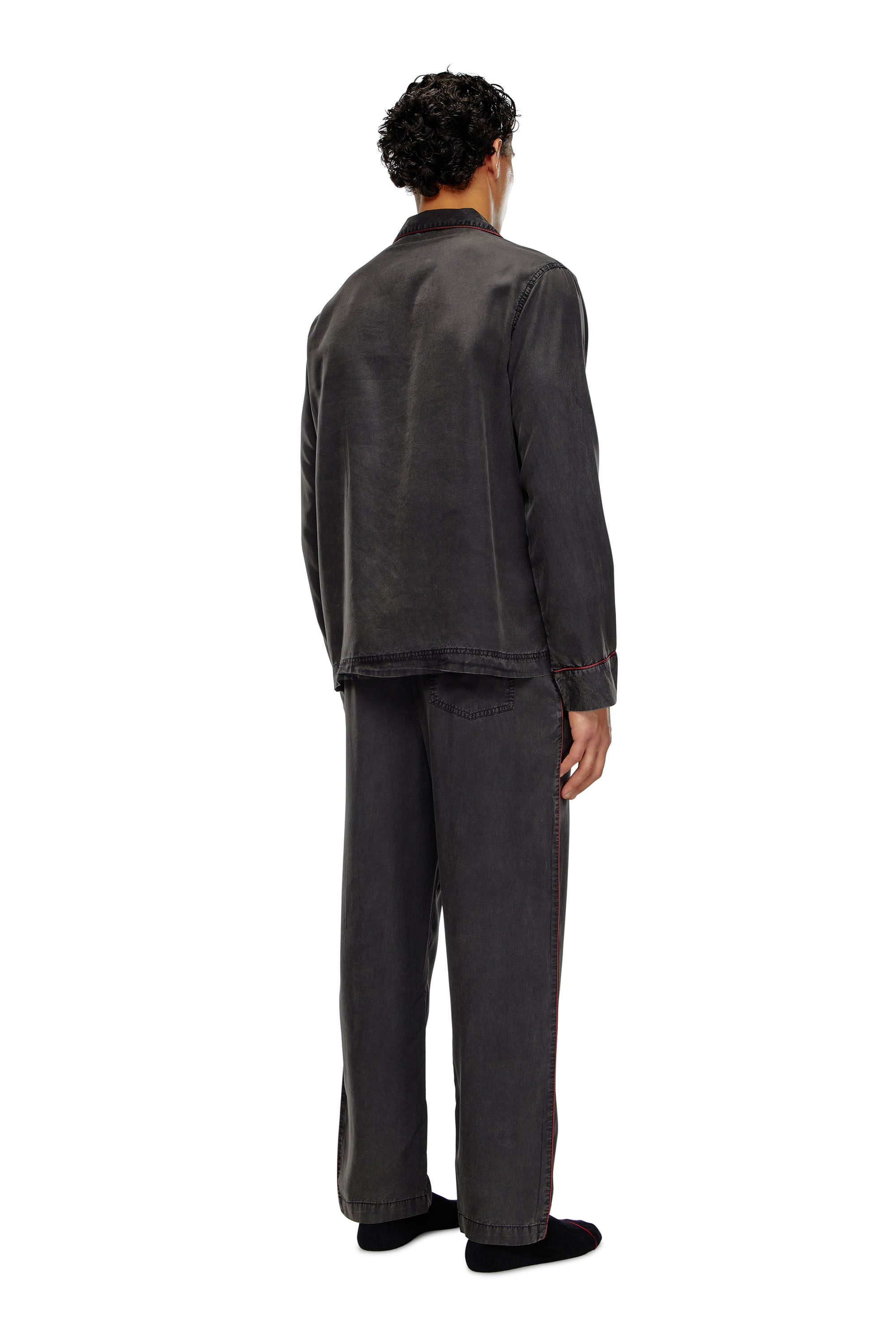 Diesel - Pyjama long avec passepoil contrasté - Pyjamas - Homme - Noir