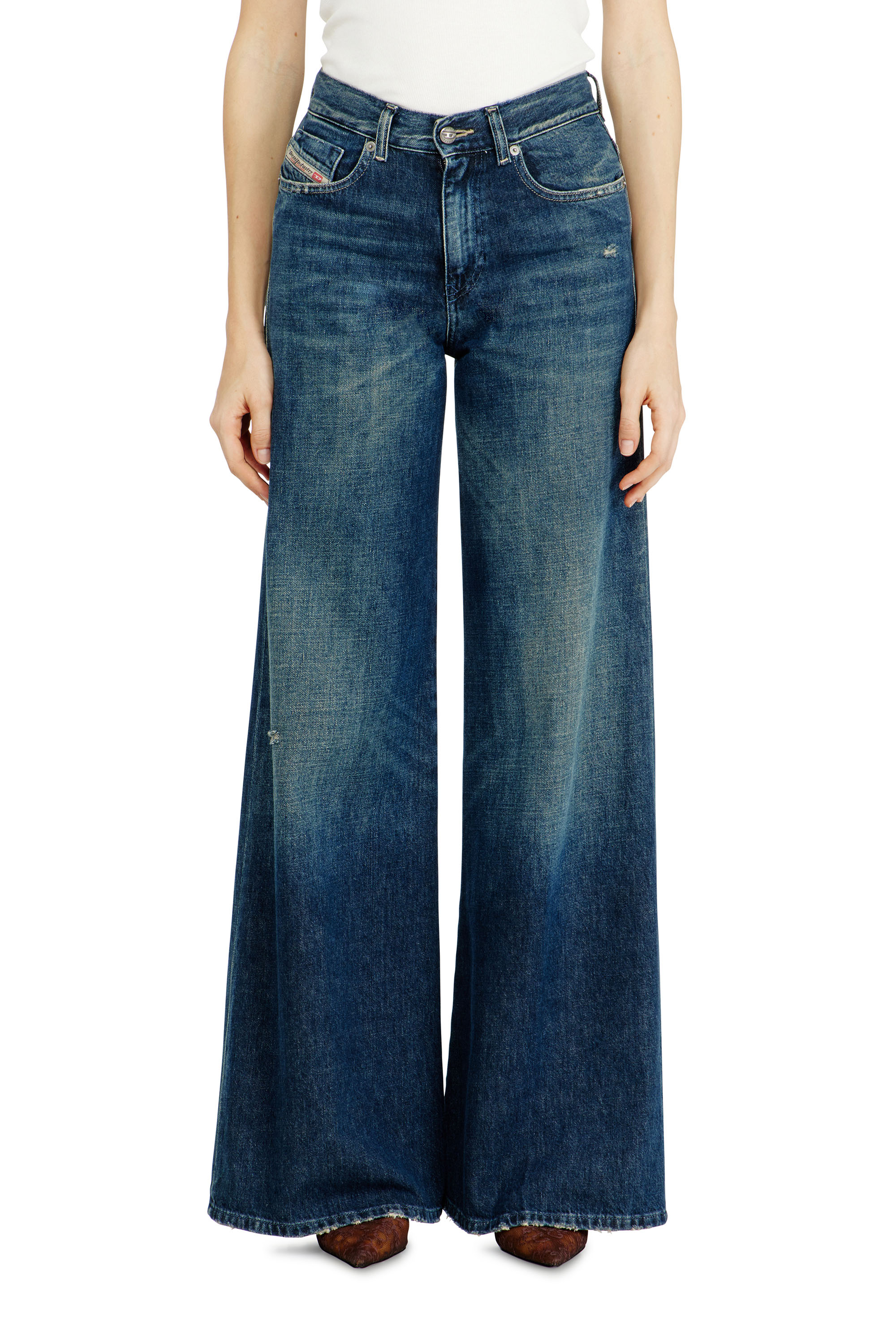 Diesel Mulher Azul - Flare Jeans Regular Waist 1978 D-Akemi - Jeans - Woman Tamanho 26