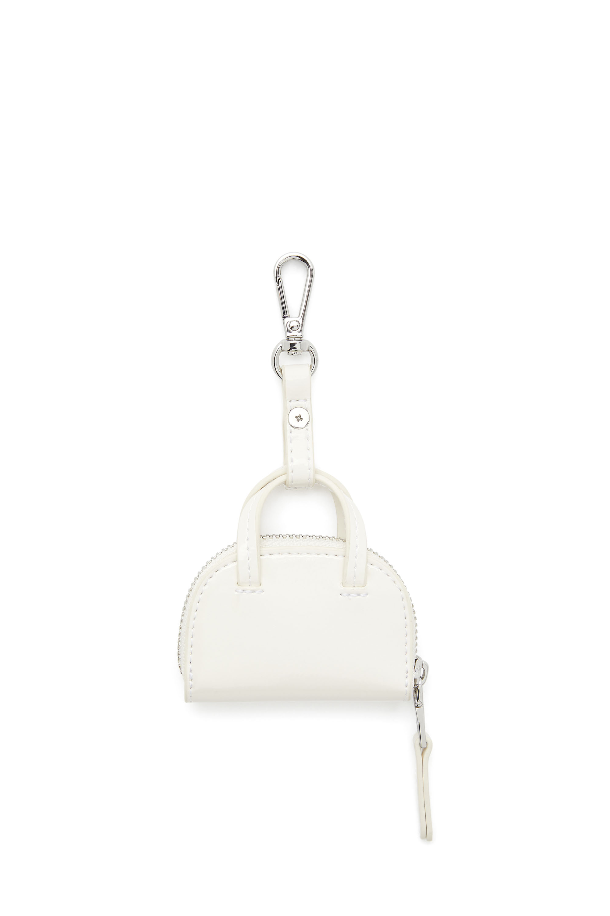 Diesel - 1DR DOME CHARMS, Woman's Bag charm in glossy, crinkled naplak in White - 3