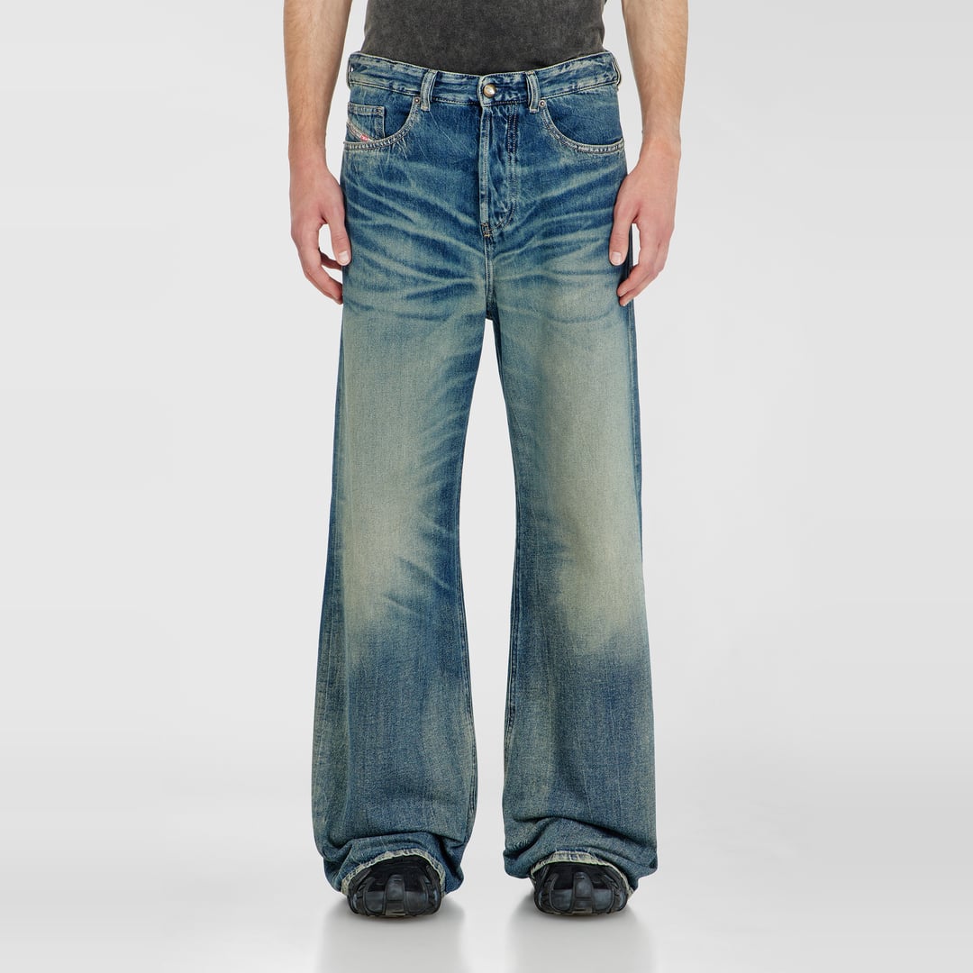 Diesel Relaxed Jeans Low Waist D-Rise, Dark blue, Button fly