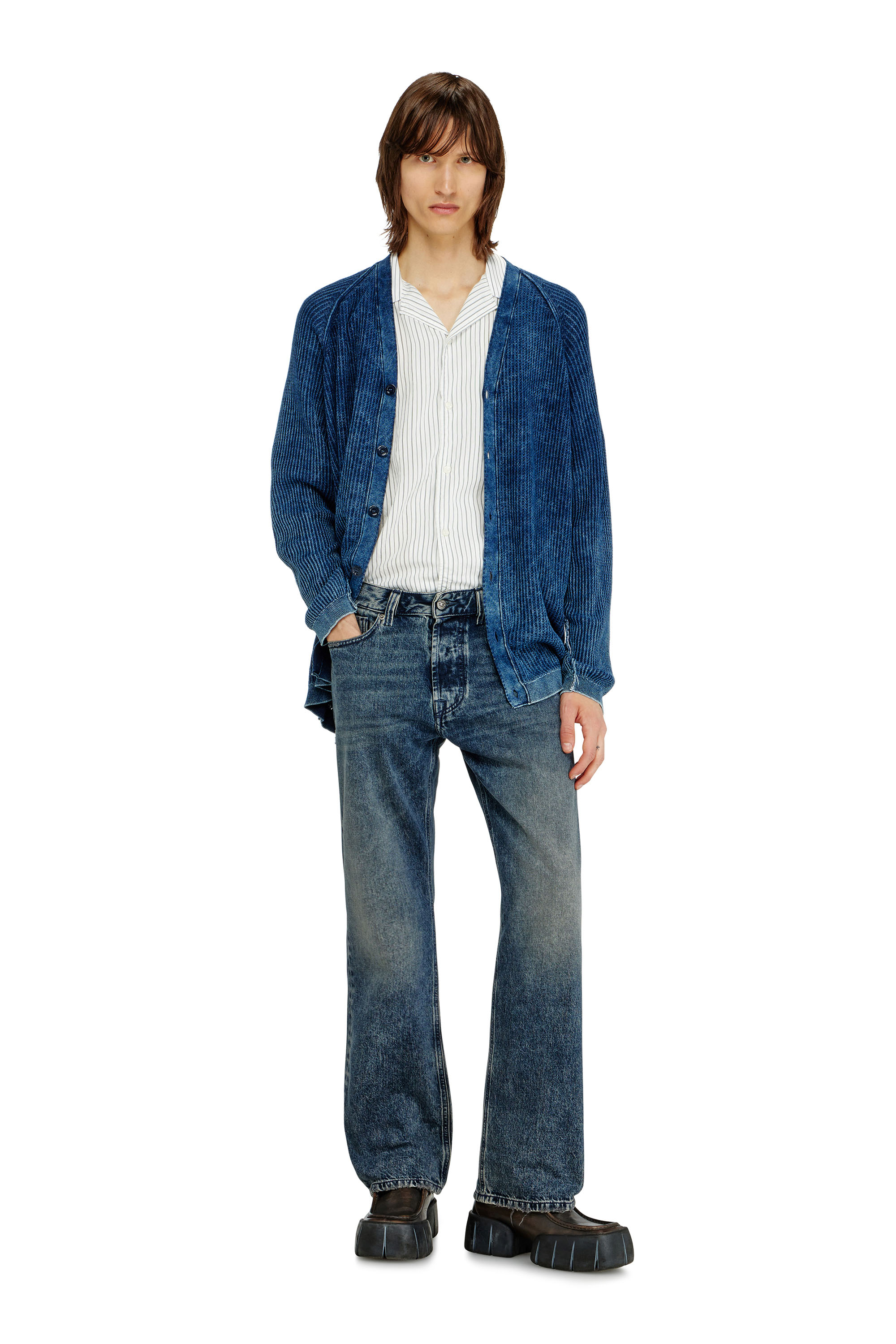 Diesel - Man's Relaxed Jeans 1980 D-Eeper 09N68, Dark Blue - 1