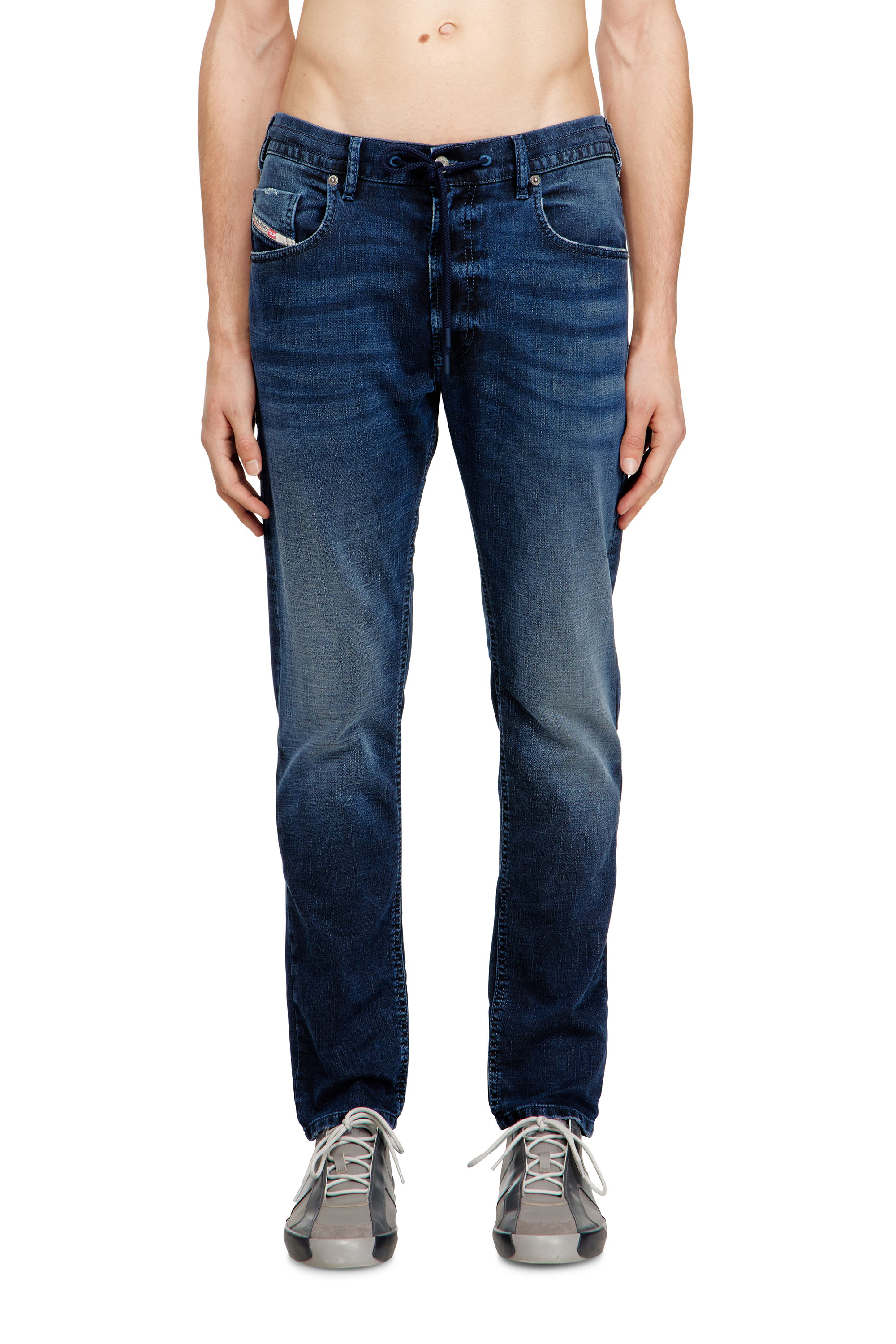 Diesel Mænd Blå Regular Regular Waist 2032 D-Krooley Joggjeans, Dark Zip Fly Størrelse 30