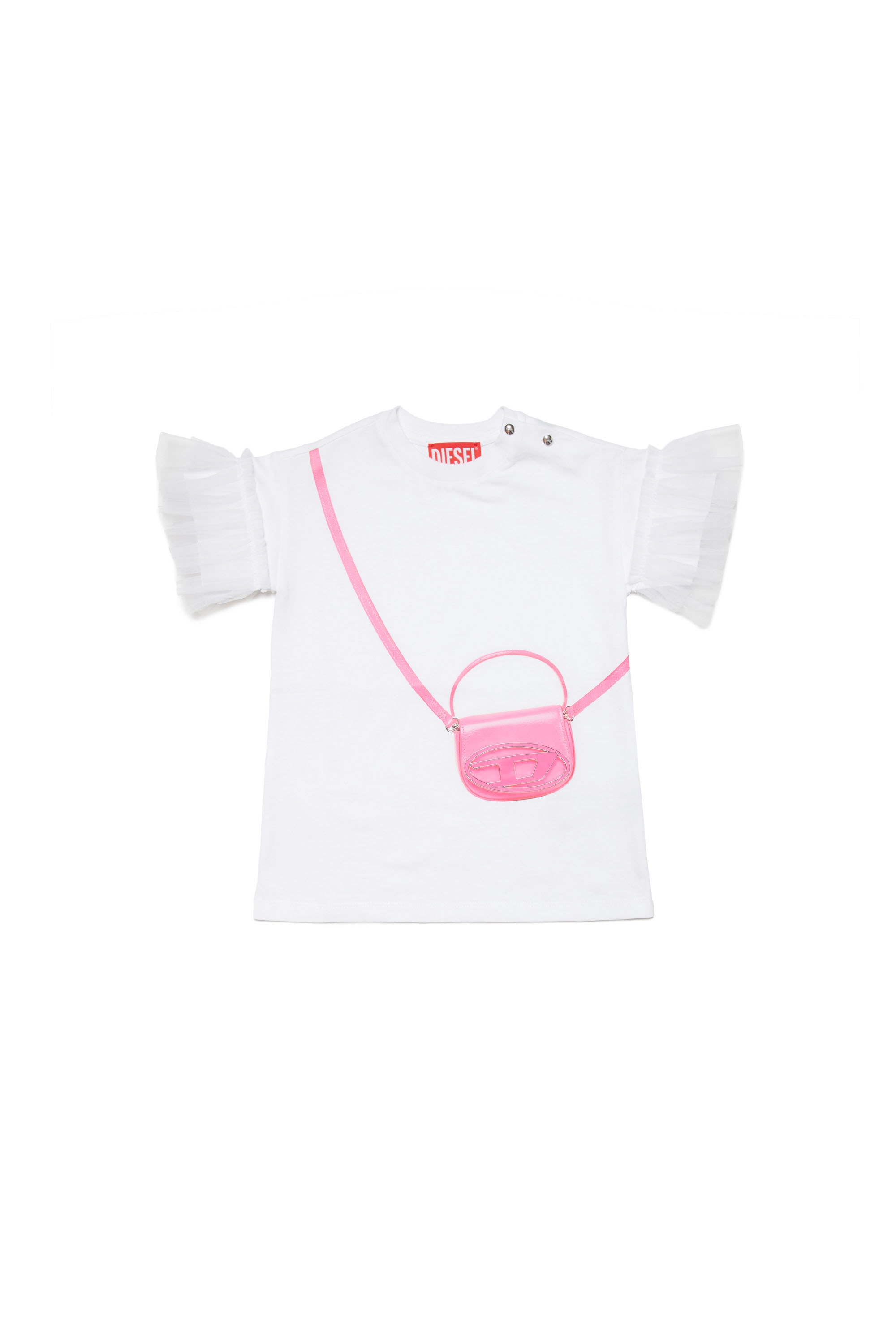 Diesel - T-shirt dress with trompe l'oeil bag - Dresses - Woman - White