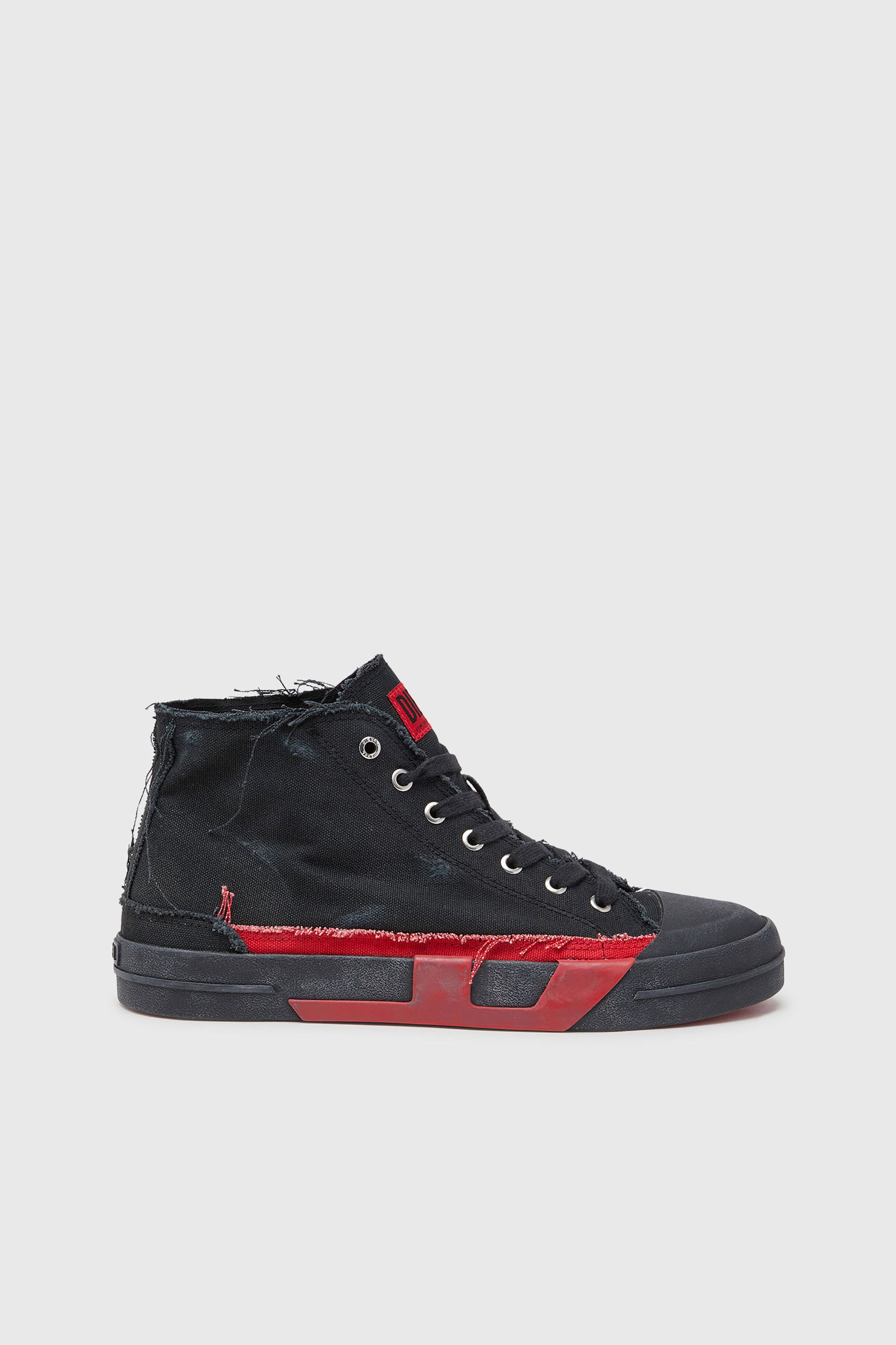 Diesel - S-D-Verse-Distressed high-top sneakers in canvas - Sneakers - Man - Multicolor