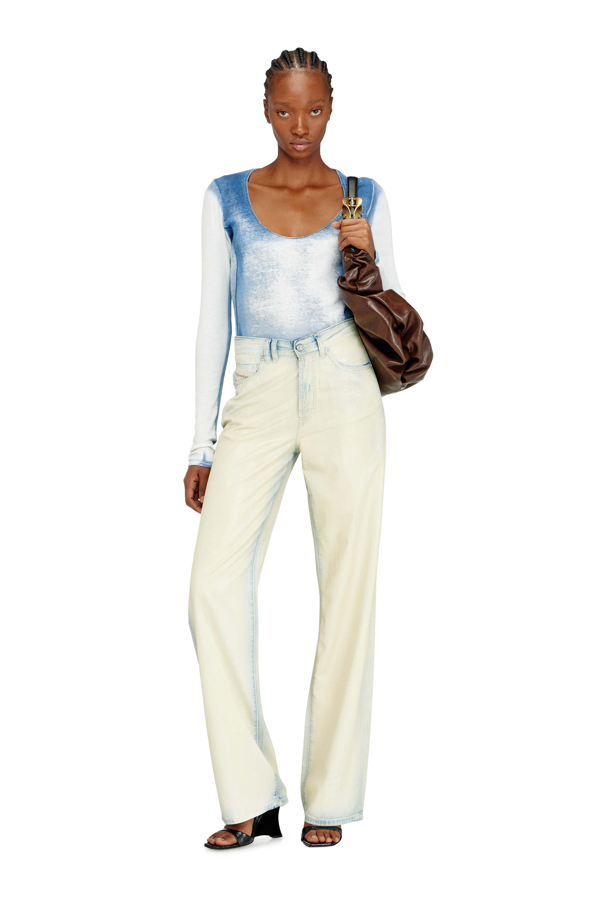 Diesel - GRAB-D HOBO L, Woman's Grab-D-Large scrunched hobo bag in Brown - 2