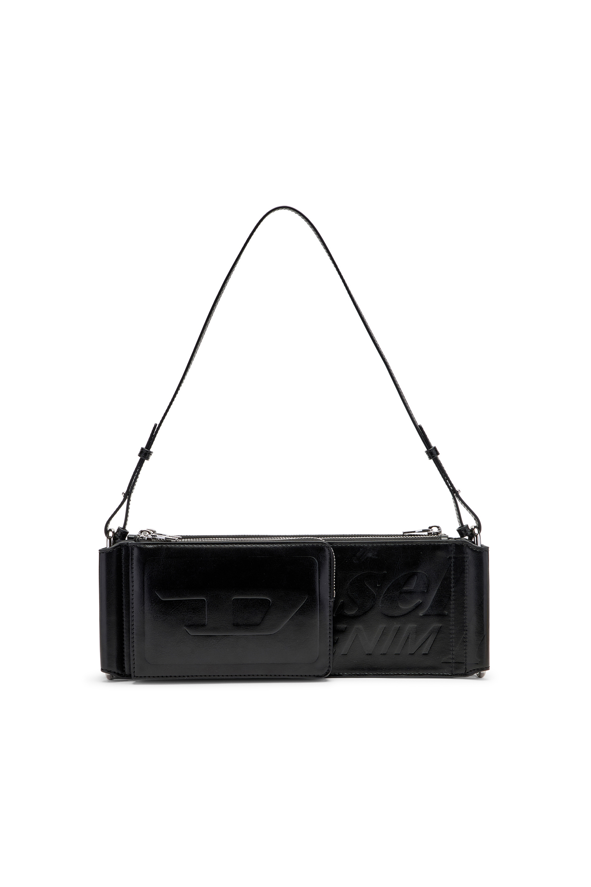 Diesel - FLAG-D SHOULDER BAG X, Unisex's Flag-D-Modular logo-embossed shoulder bag in Black - 2