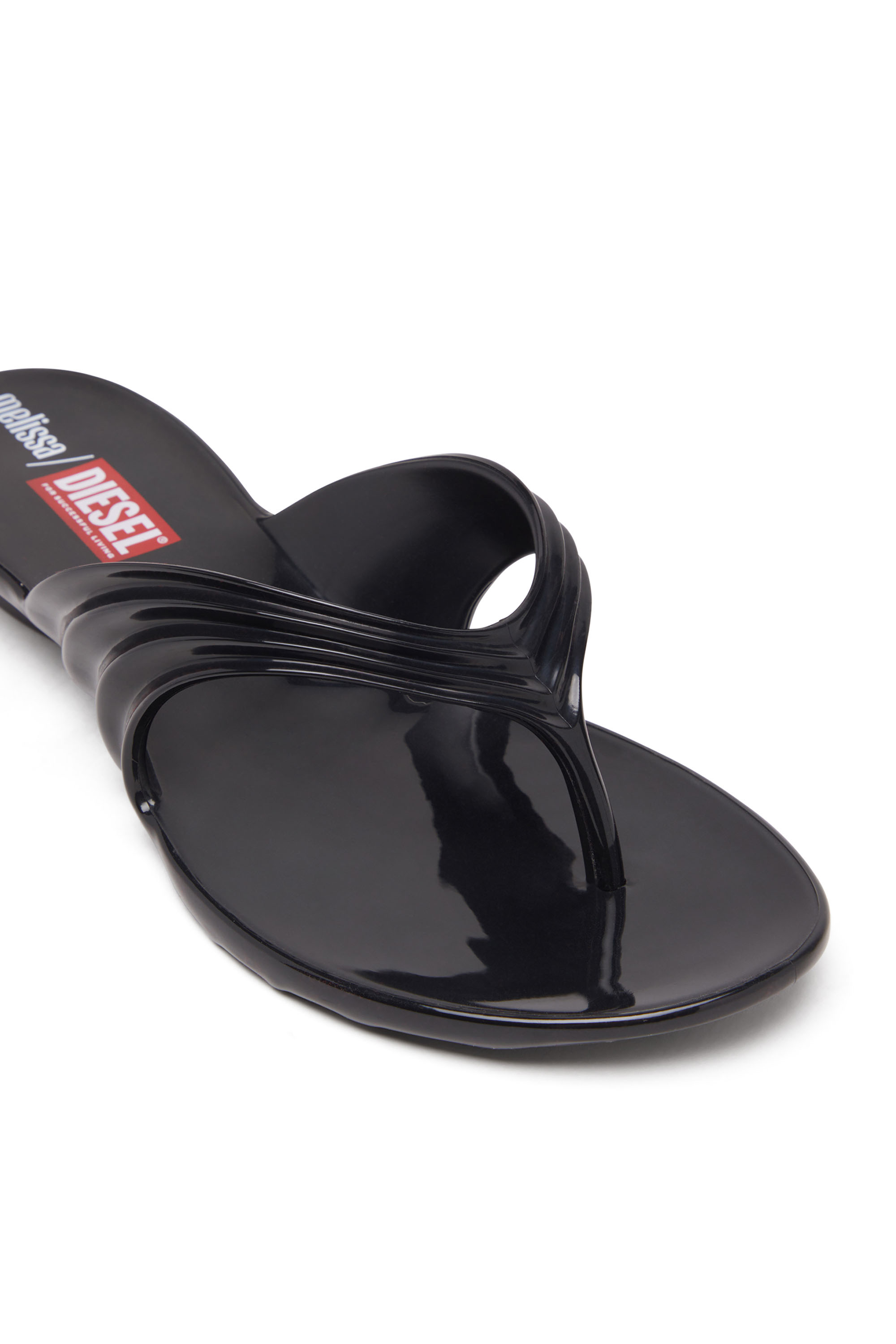Diesel - MELISSA QUANTUM THONG, Woman's Sculptural flip-flops in Melflex&reg; in Black - 6