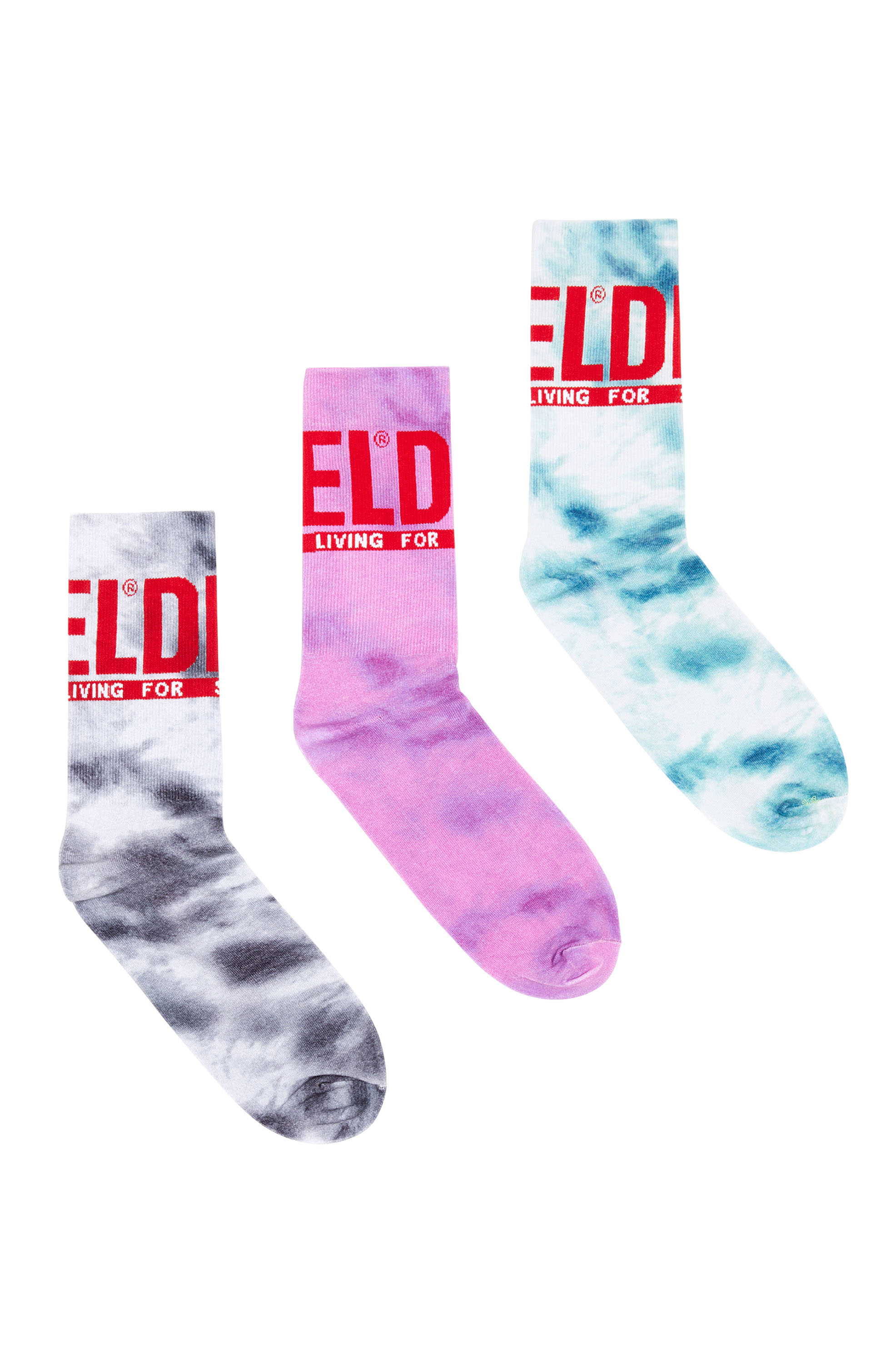 Diesel - Three-pack of socks with marble effect - Socks - Man - Multicolor