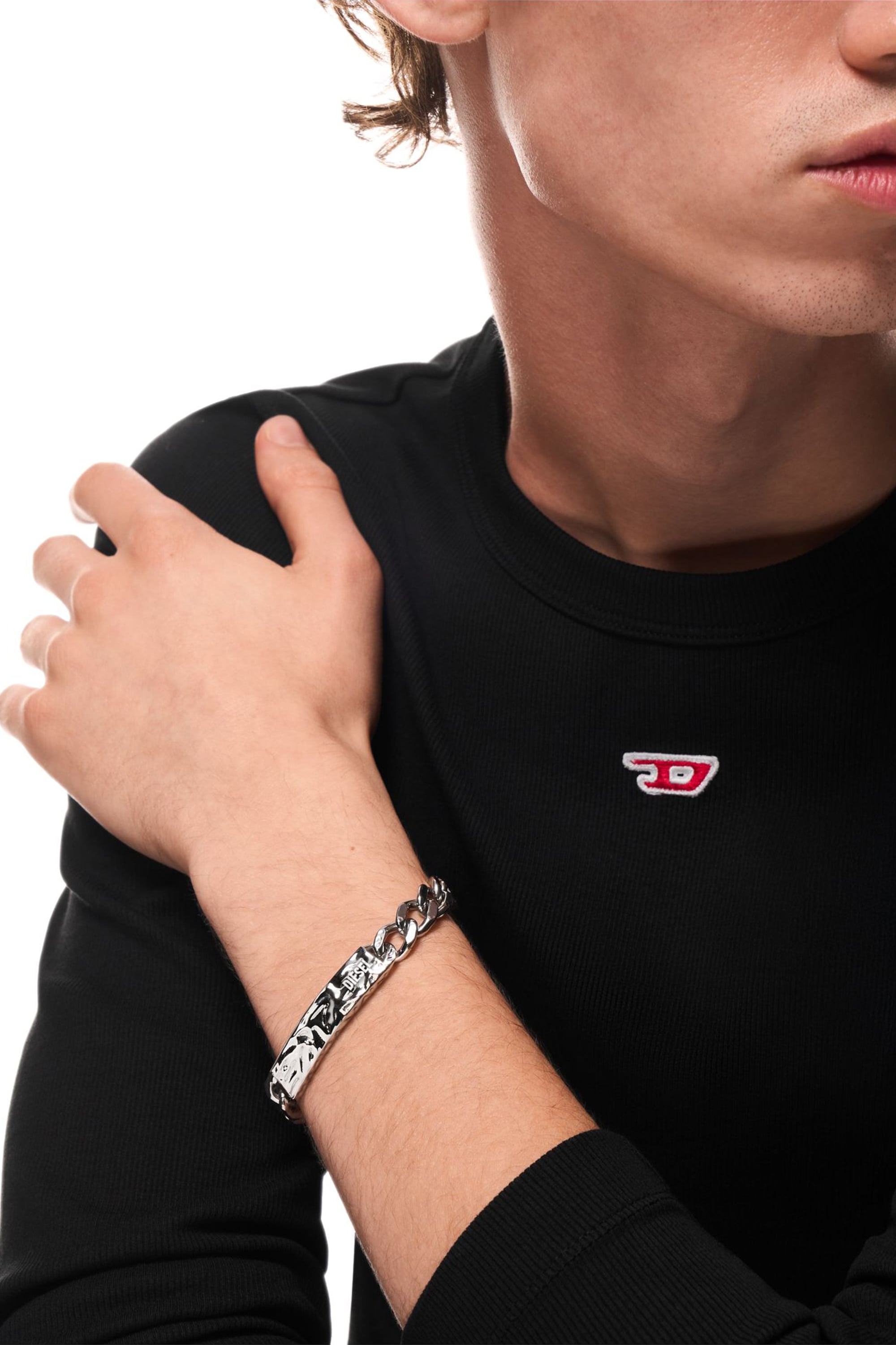 Diesel - Stainless Steel ID Bracelet - Bracelets - Unisex - Silver