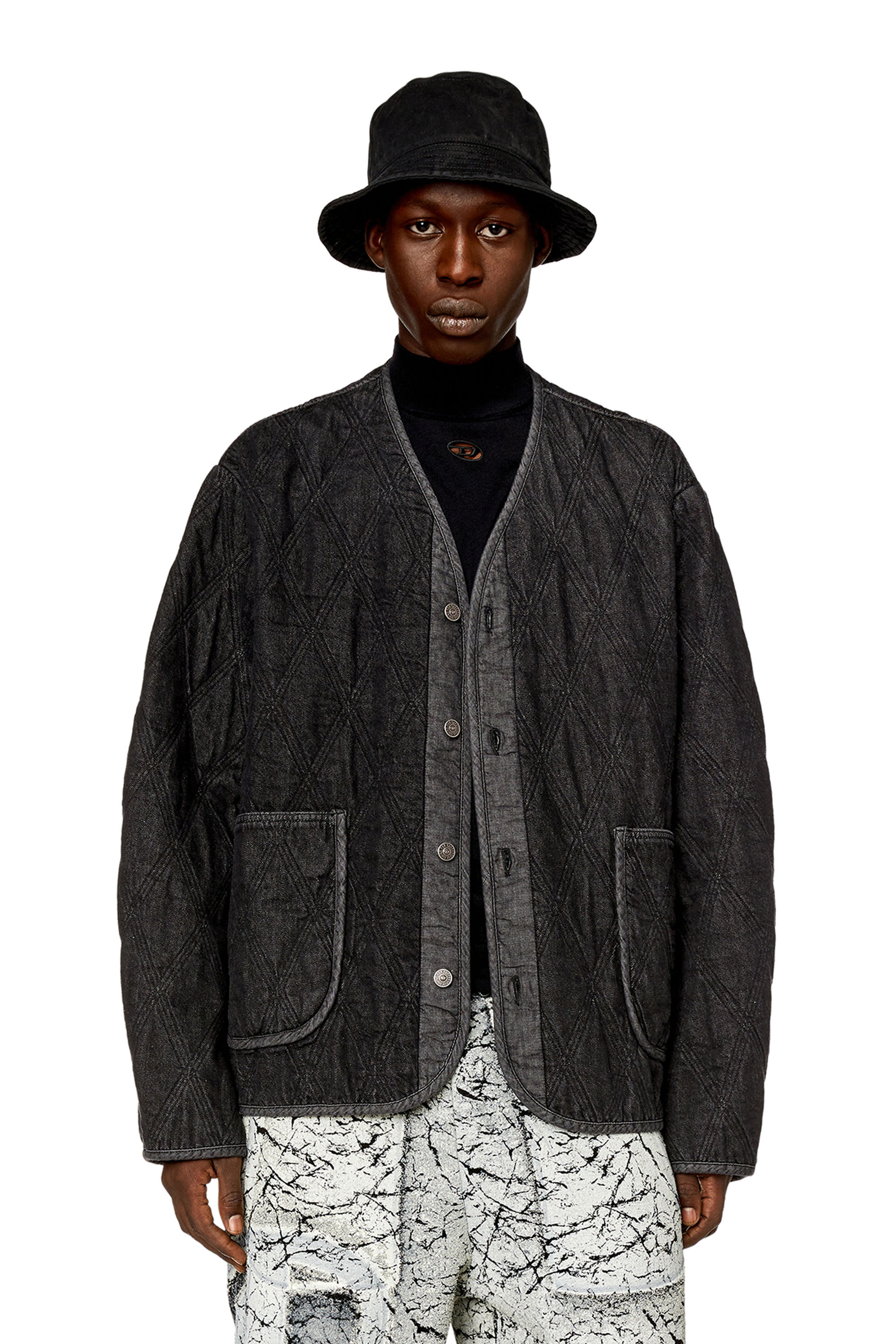 Diesel - Jacket in tailored denim - Denim Jackets - Man - Black
