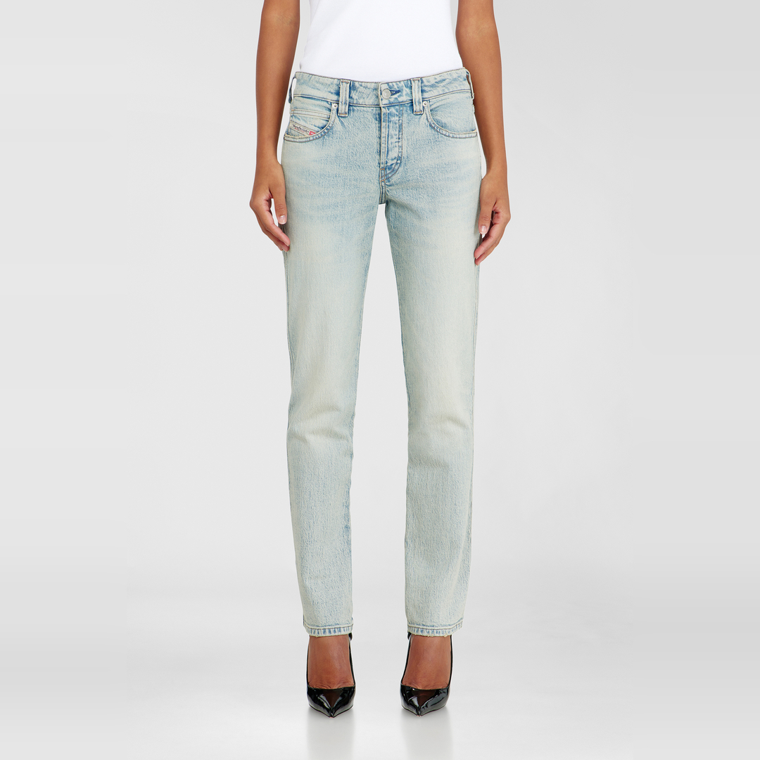 Diesel Jeans Slim Taille Basse 1992 D-Jiann, Bleu clair, Fermeture boutonnée