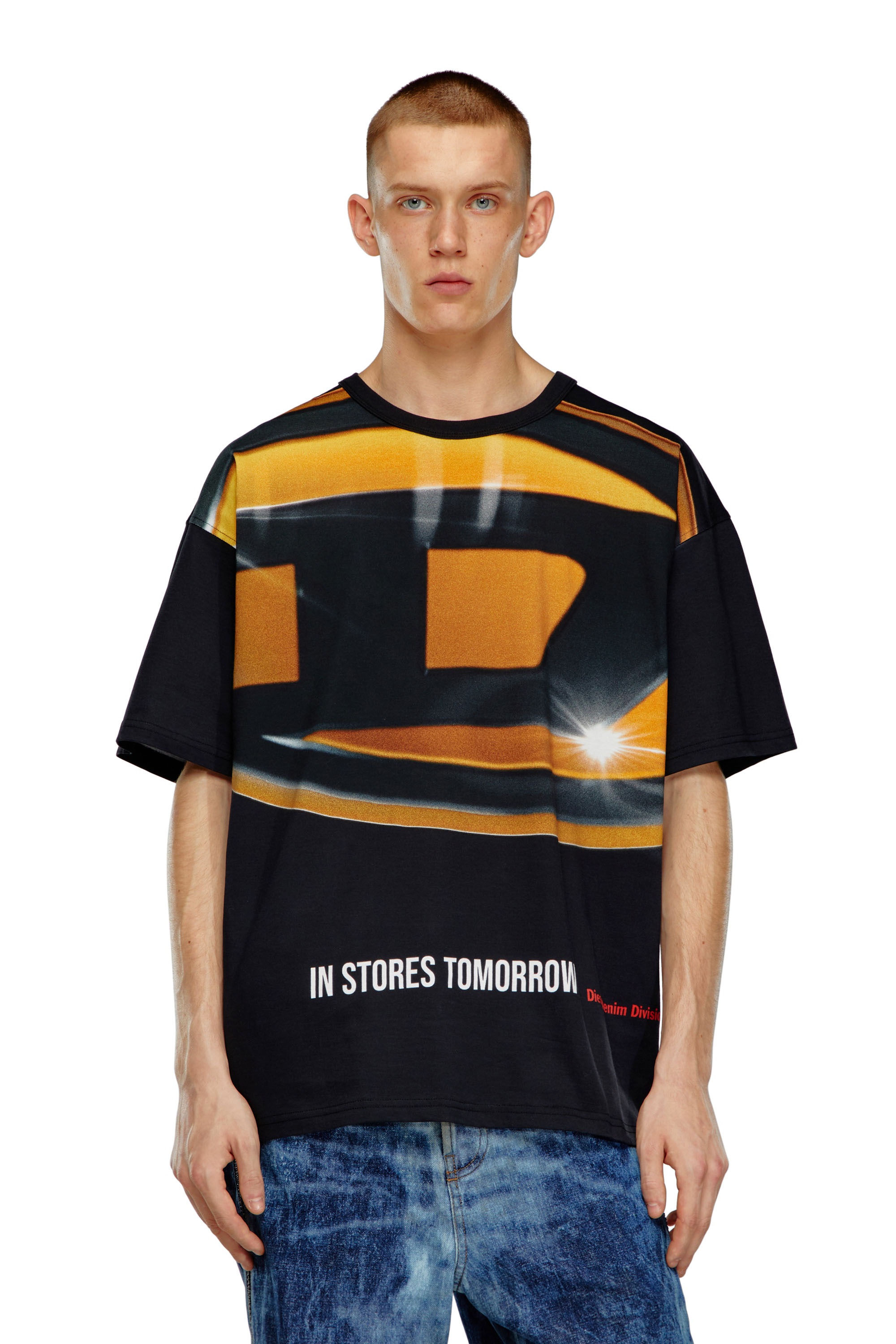 Diesel - T-shirt con stampa poster Oval D - T-Shirts - Uomo - Nero
