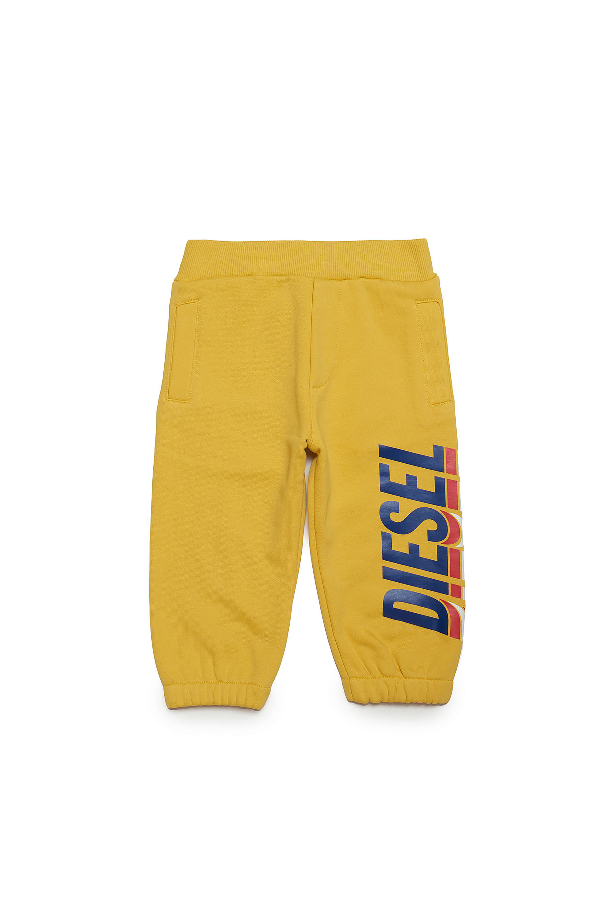 Diesel - Track pants with maxi logo print - Pants - Man - Yellow