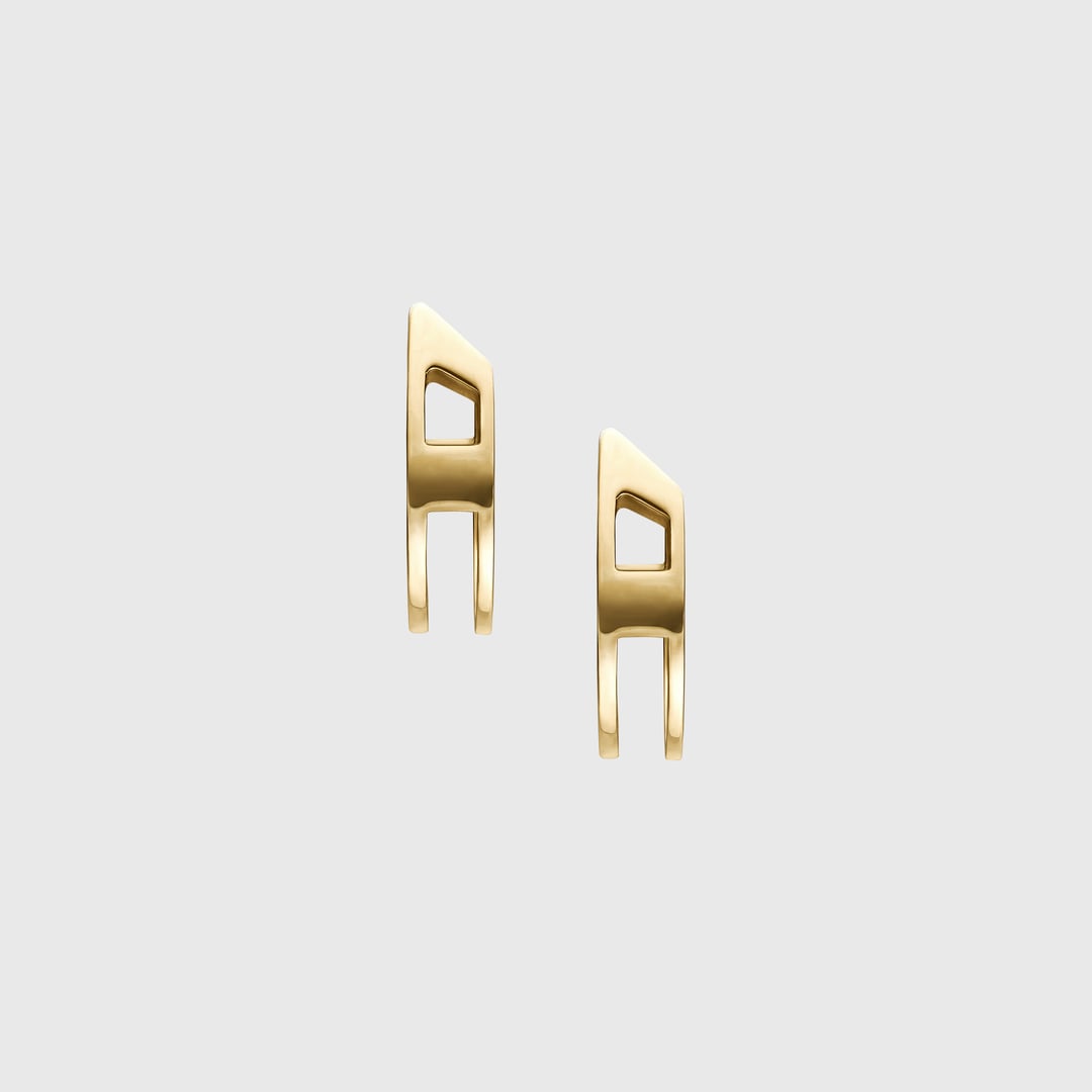 Diesel - Gold-Tone Stainless Steel Hoop Earrings - Earrings - Unisex - Gold