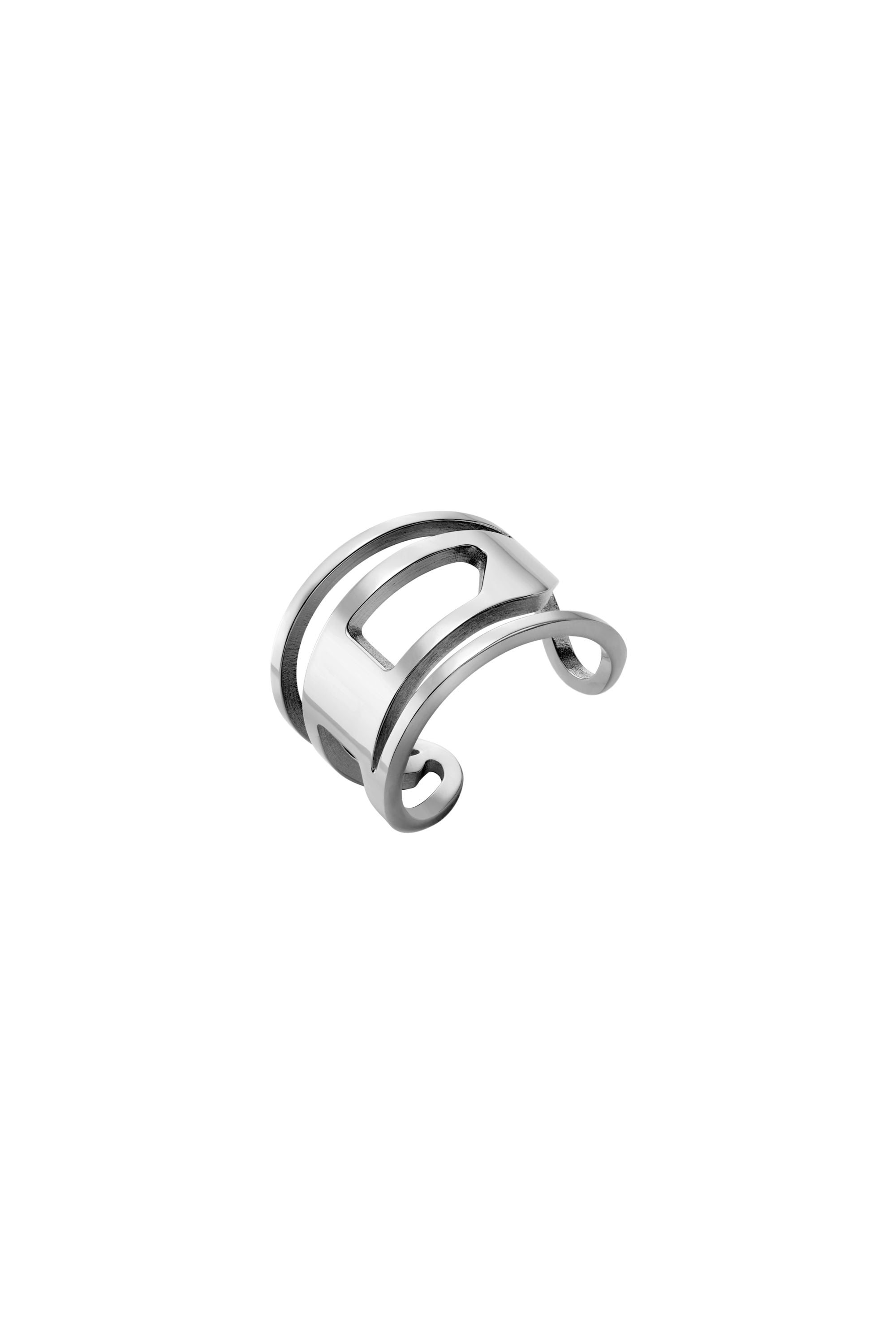 Diesel Unisex Silver - Stainless Steel Band Ring - Rings Size 11.5
