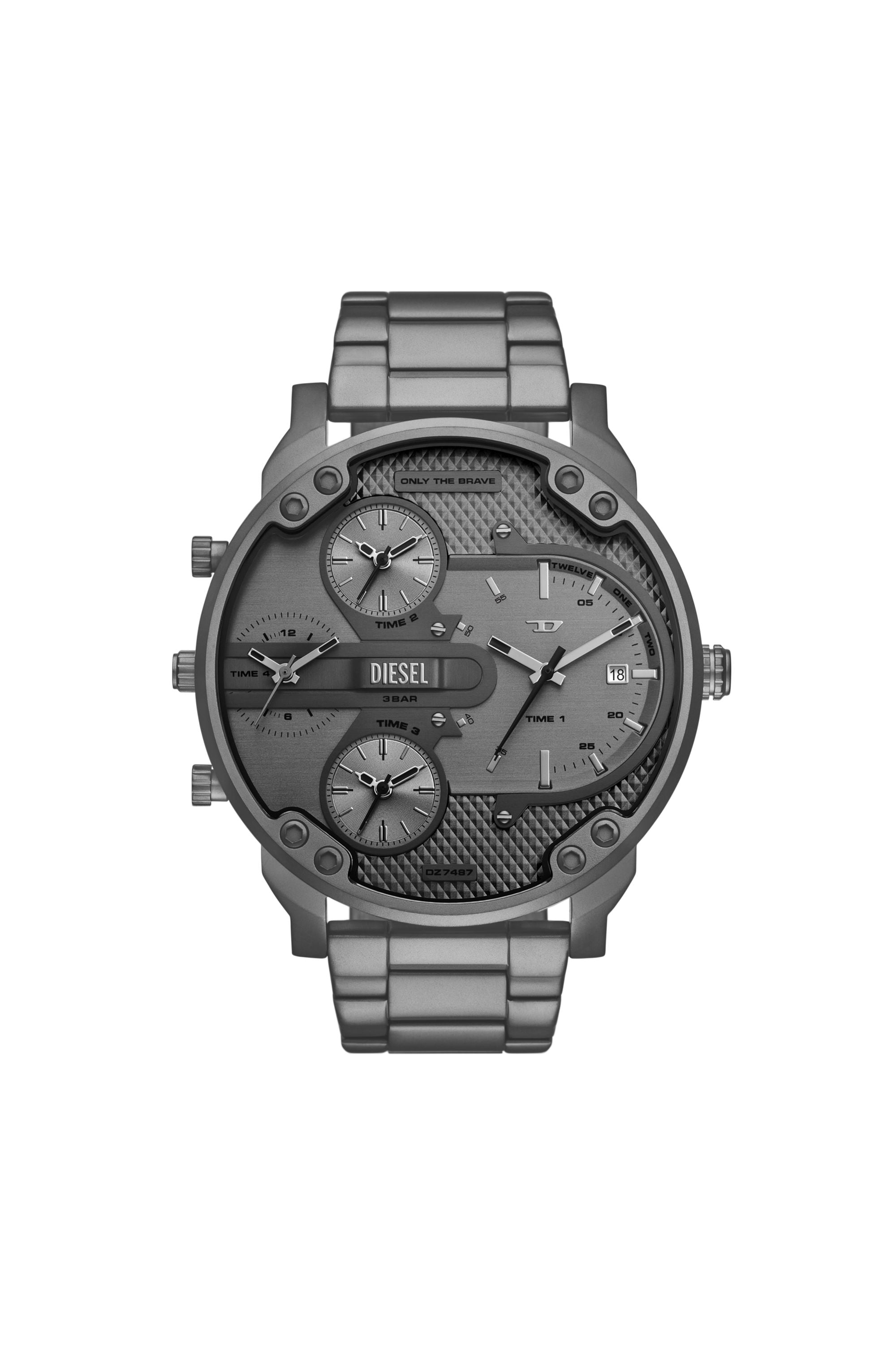 Diesel - Diesel Mr. Daddy Slim Multi Movement Gray Stainless Steel Watch - Timeframes - Man - Grey