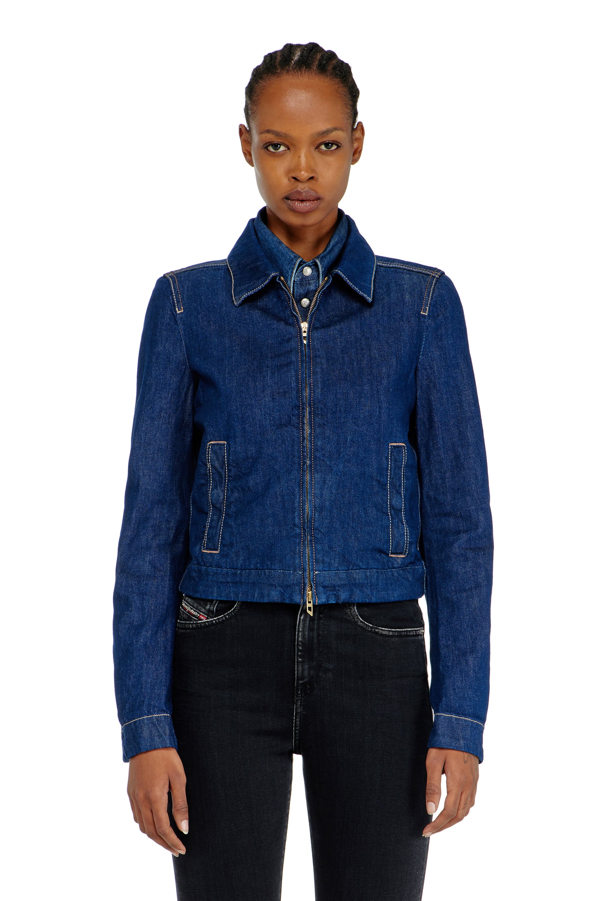 Diesel Women's Blue - Coach Jacket In Rinse Denim - Denim Jackets - Woman Xxs