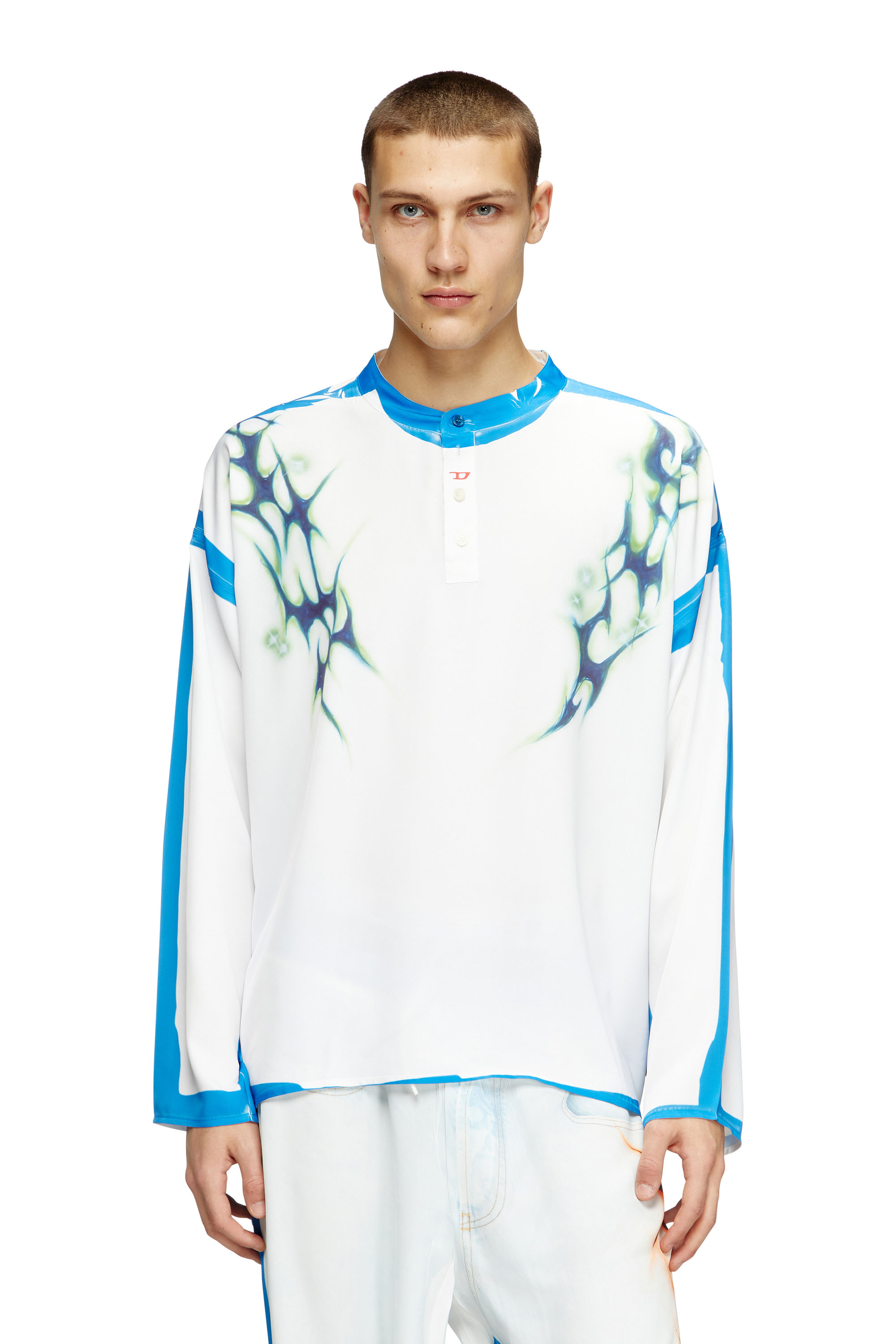 Diesel Long-sleeve T-shirt With Graffiti Print In Multicolor