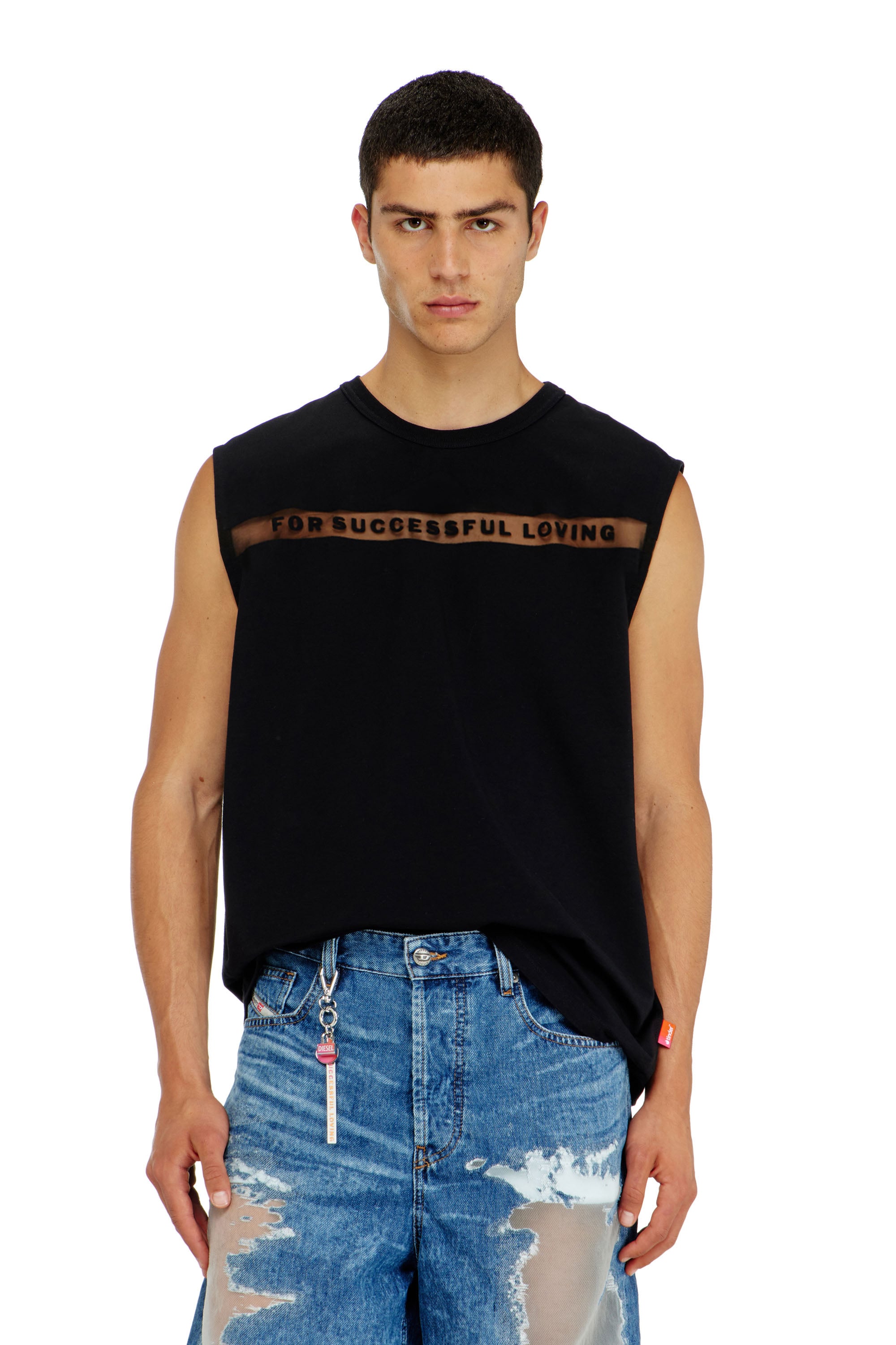 Diesel - Tank top with For Successful Loving logo - T-Shirts - Unisex - Black