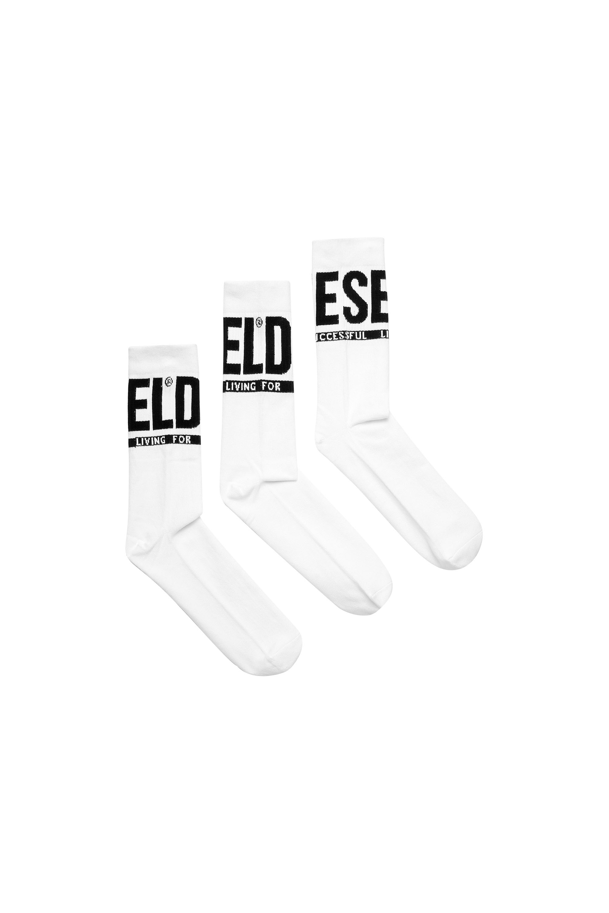 Diesel - 3-pack socks with Diesel logo - Socks - Man - White