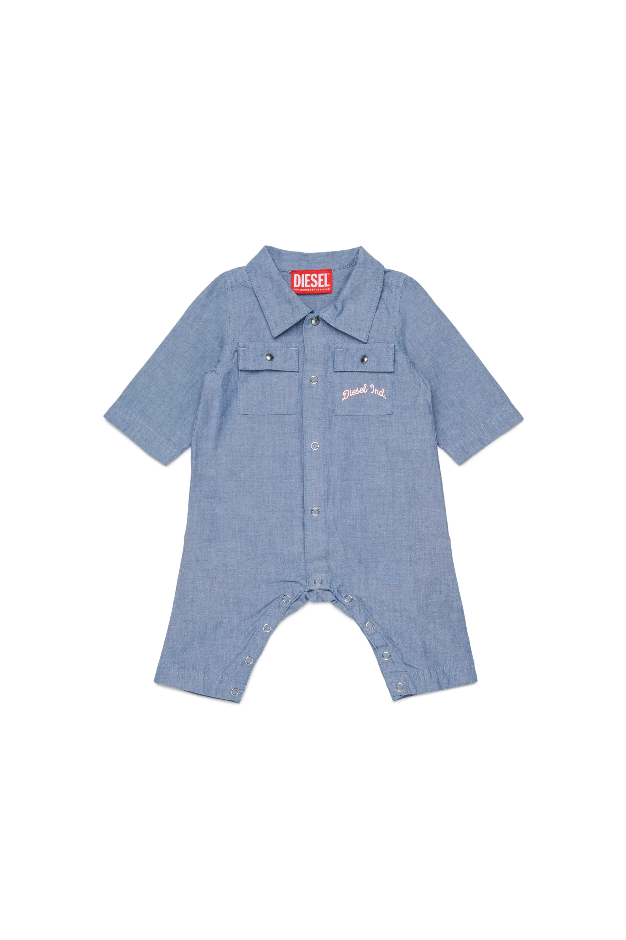 Diesel Blu Unisex - Tuta In Cotone Con Tasche Ricamate - Tute E Salopette Taglia 9-12 Bambino