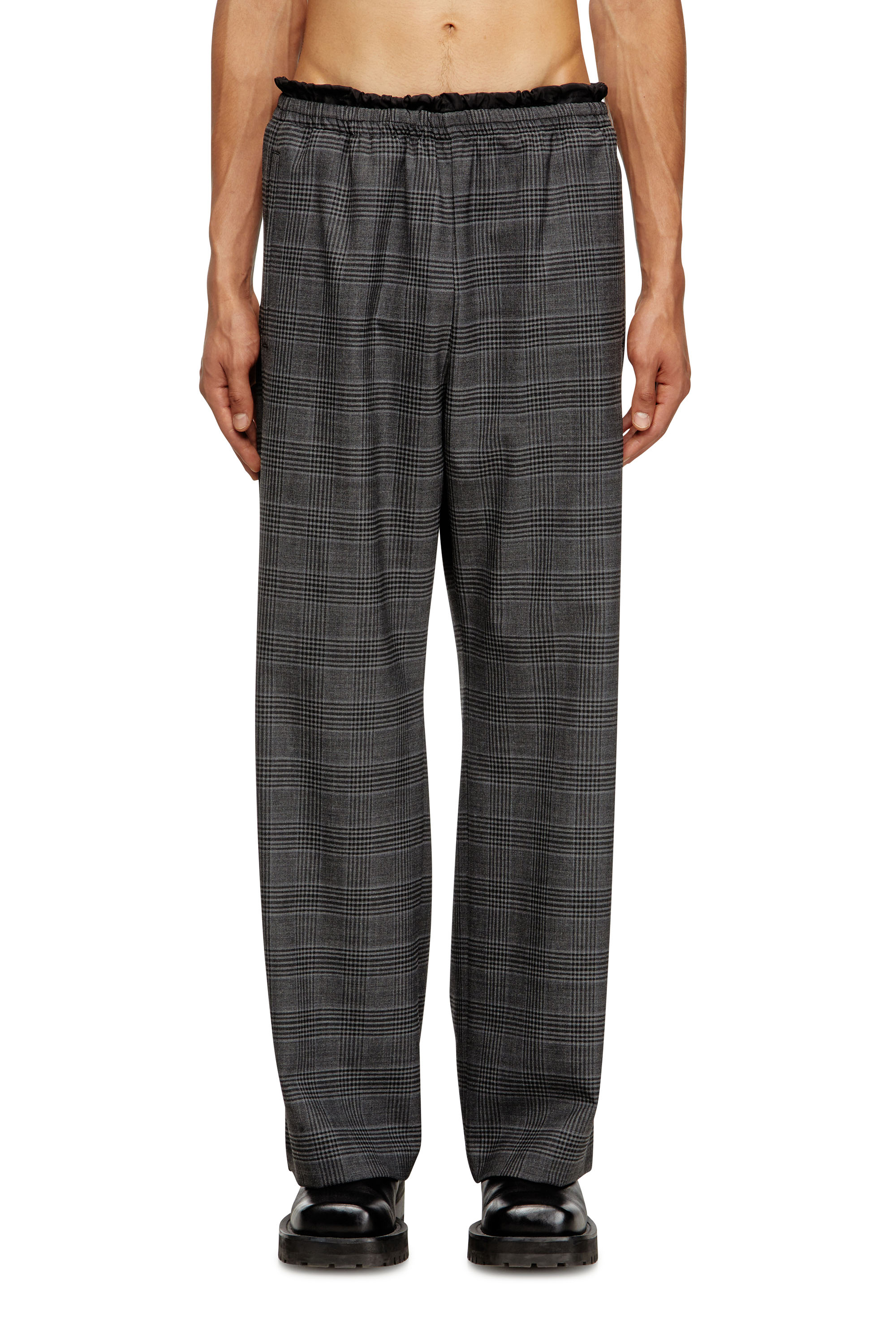Diesel Herr Multicolor - Wool Pants With A Drawstring Waist - Pants - Man Små