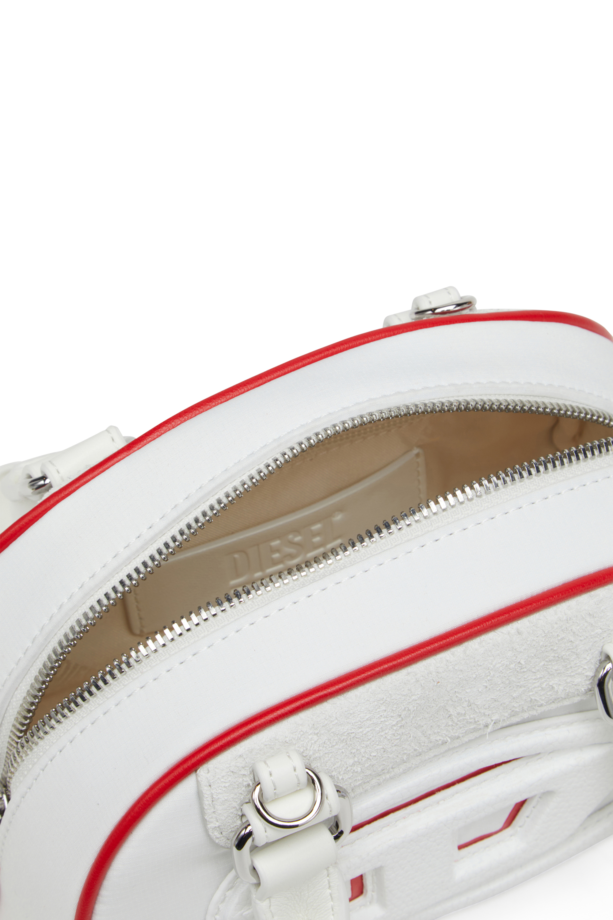 Diesel - 1DR DOME CROSSBODY, Woman's 1DR Dome-Colour-block mini bowling bag in White - 4