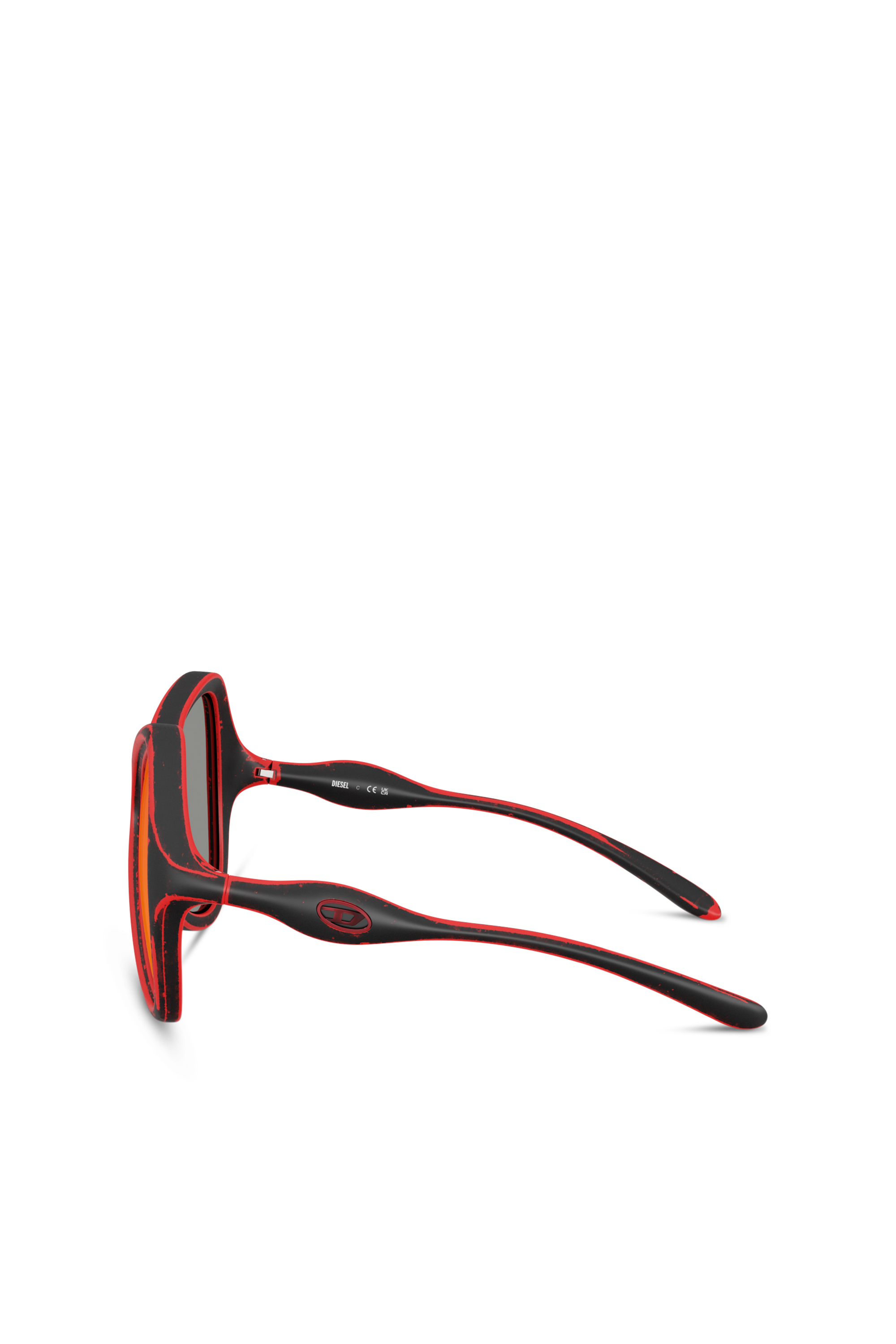Diesel - 0DL3010U, Unisex's Cat-eye style sunglasses in Black/Red - 3