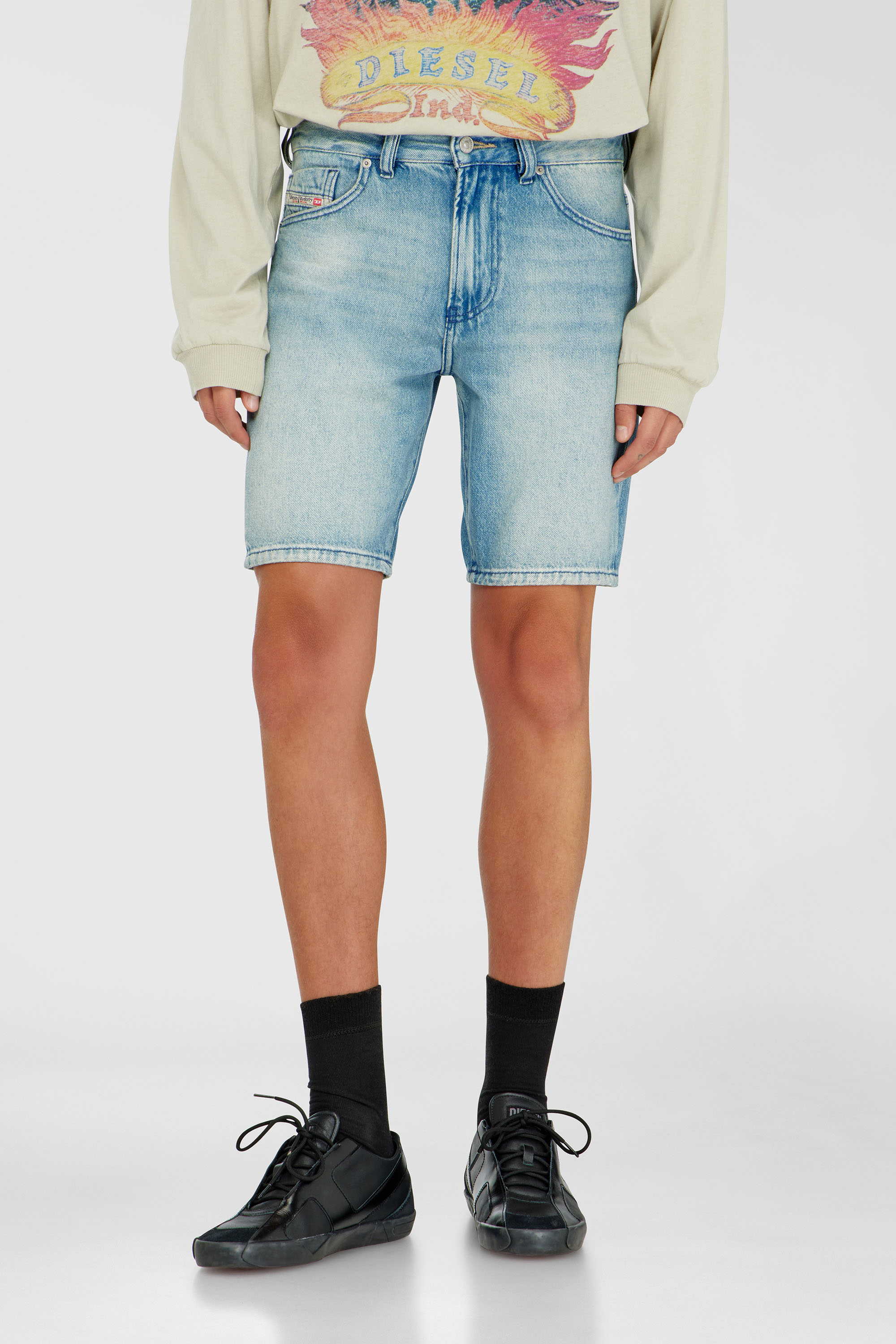 Diesel - Slim denim shorts with organic cotton - Denim short pants - Man - Blue