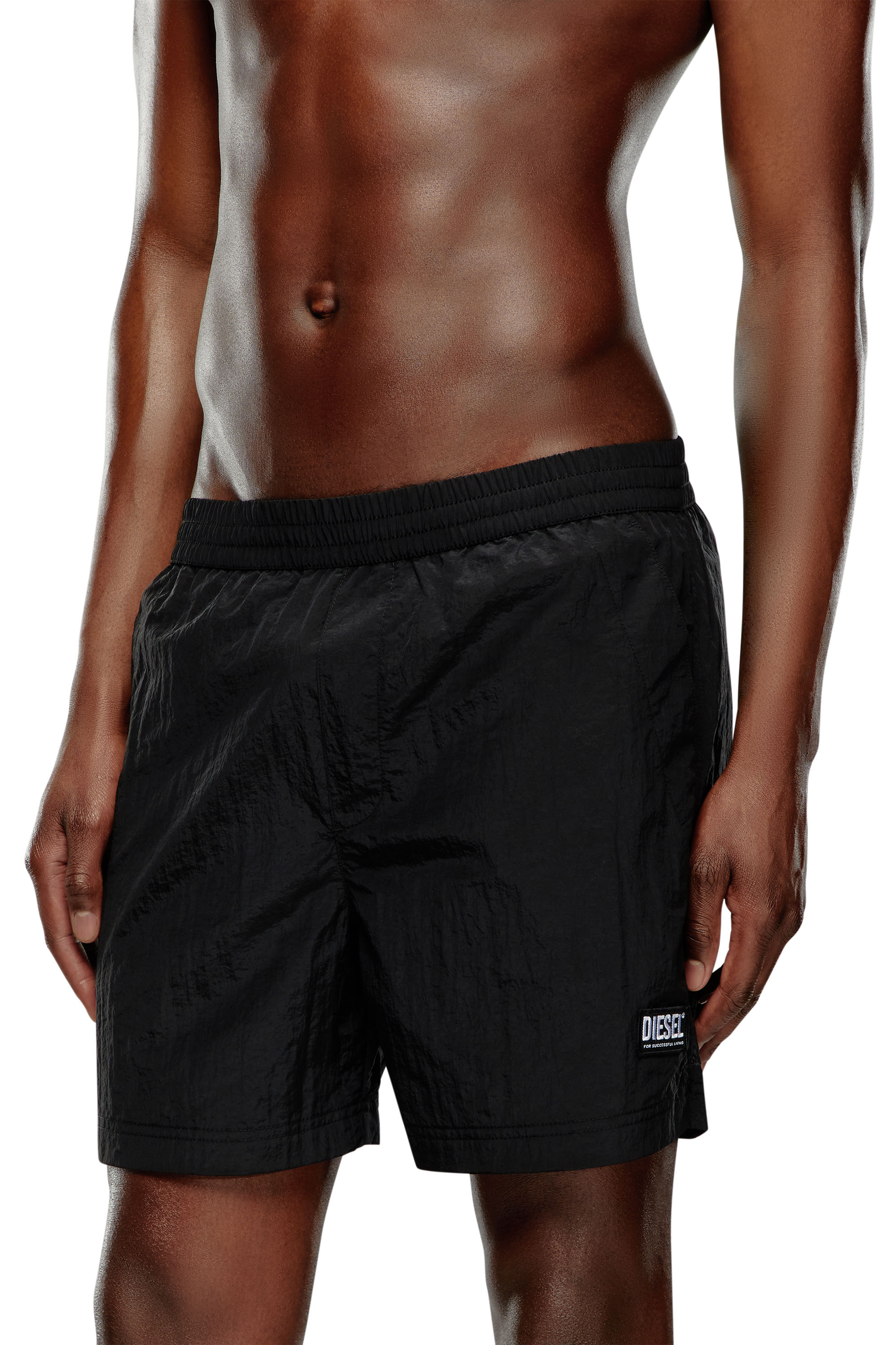 Diesel - Board shorts in crinkled fabric - Boardshorts - Man - Black