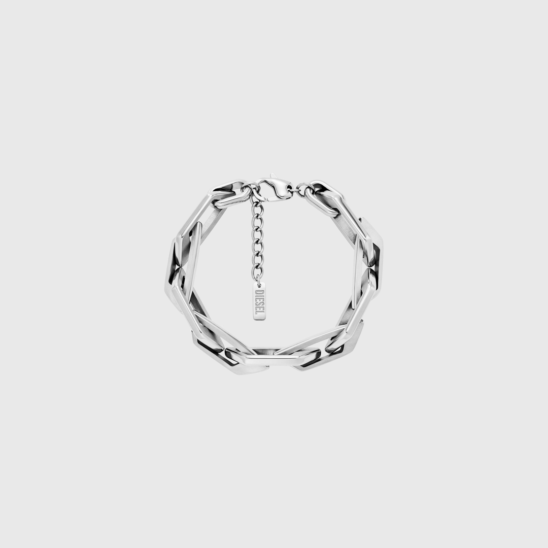 Diesel - Bracelet chaîne en acier inoxydable - Bracelets - Mixte - Gris argenté