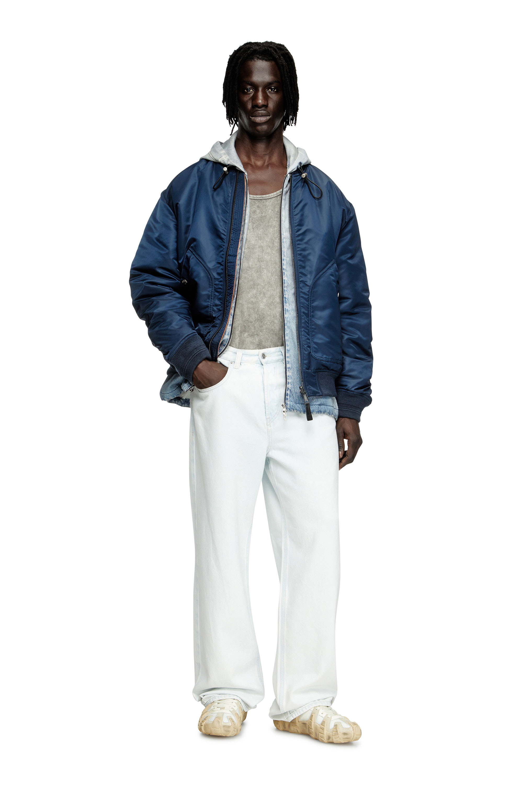 Diesel - S-D-GRIFFE LOW, Man's S-D-Griffe - Nylon sneakers in White/Beige - 2