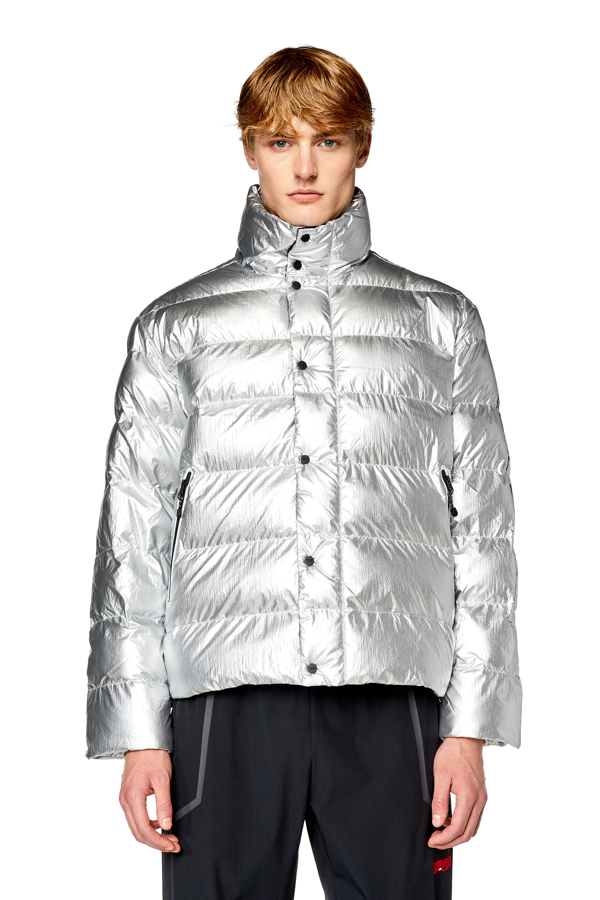 Diesel - Metallic puffer jacket - Jackets - Man - Silver