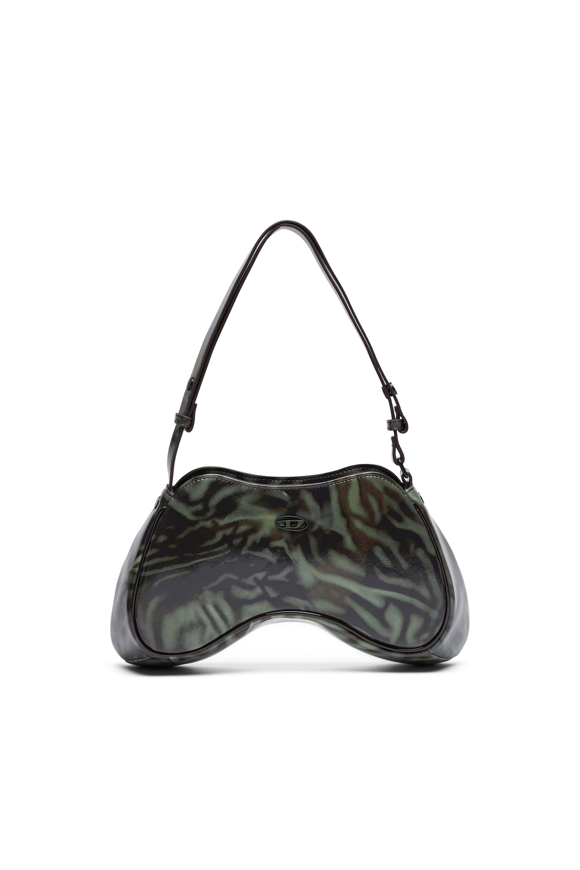 Diesel - Play Shoulder - Shoulder bag in printed glossy PU - Shoulder Bags - Woman - Multicolor