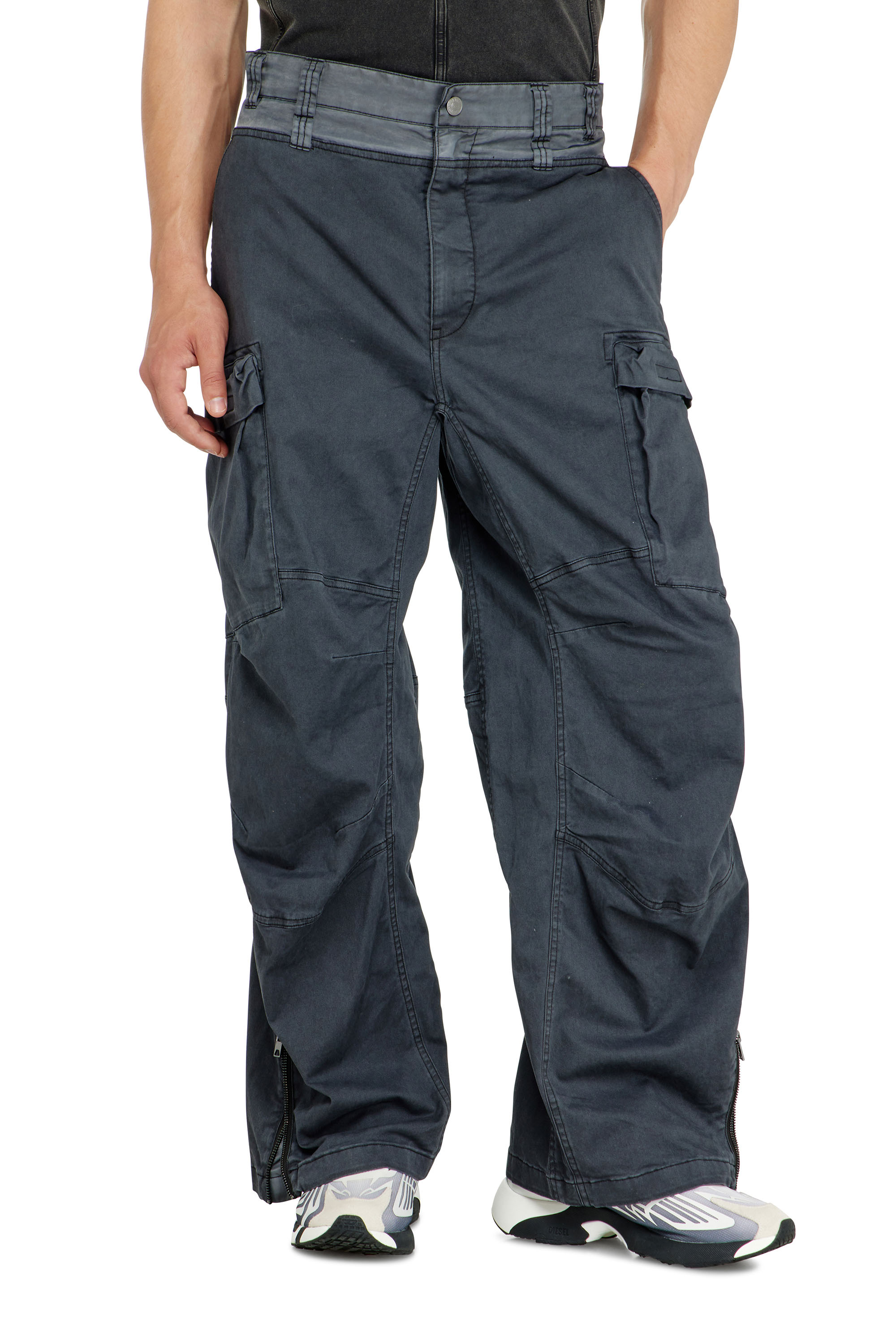 Diesel - P-DELLS, Man's Cargo pants in cotton and nylon in Blue - 3